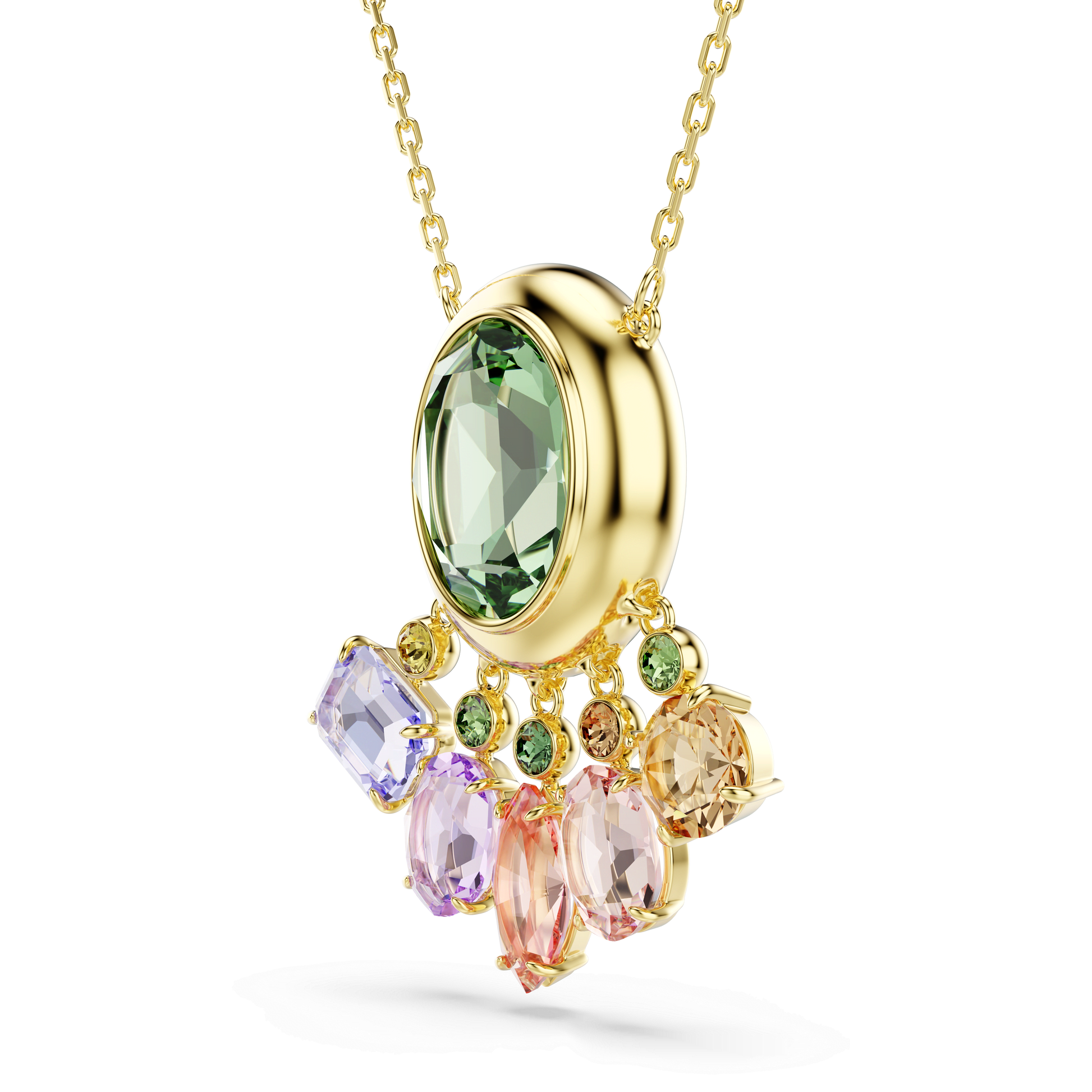 Gema pendant, Mixed cuts, Dangling crystals, Multicolored, Gold-tone plated 5741587