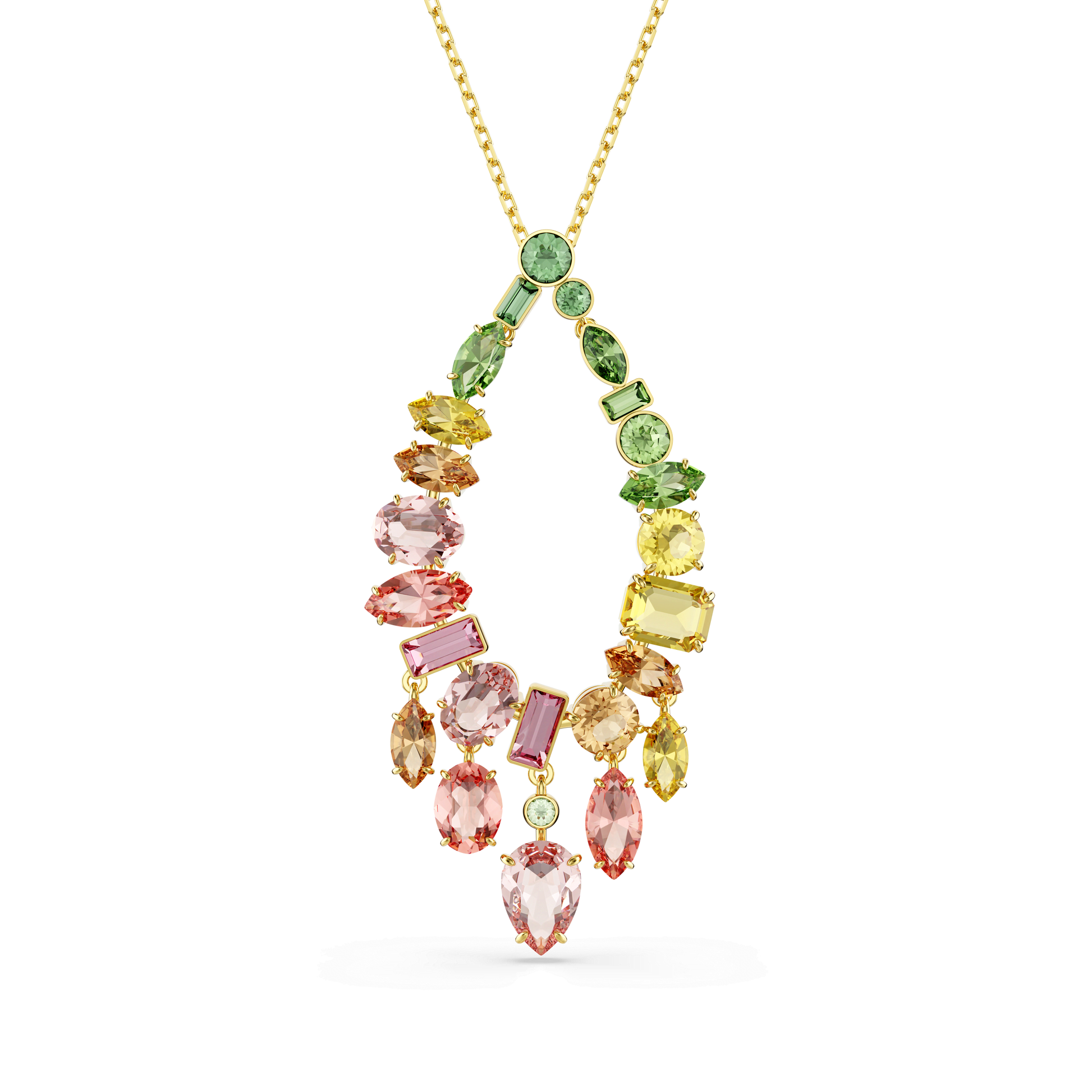 Gema pendant, Mixed cuts, Multicolored, Gold-tone plated 5741589
