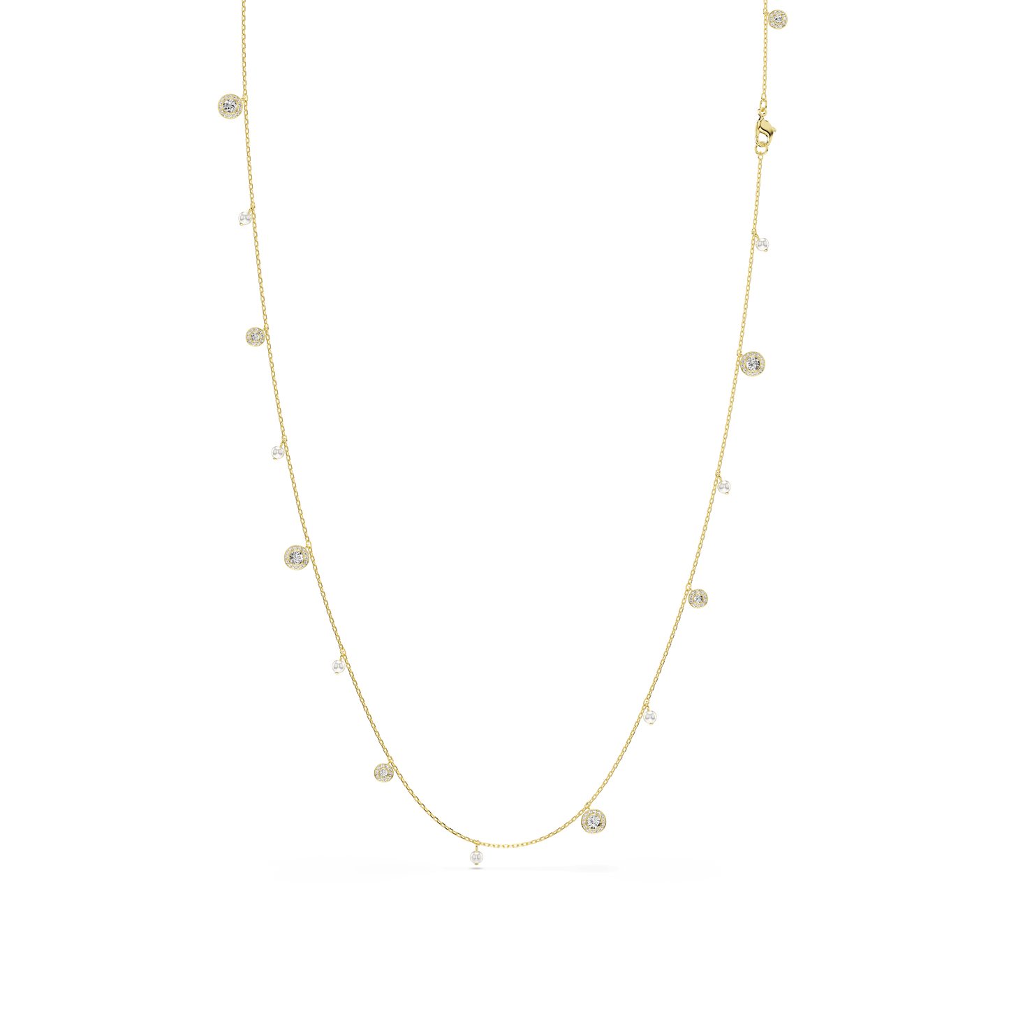 Una Angelic strandage, Crystal pearl, Round cut, White, Gold-tone plated 5742380