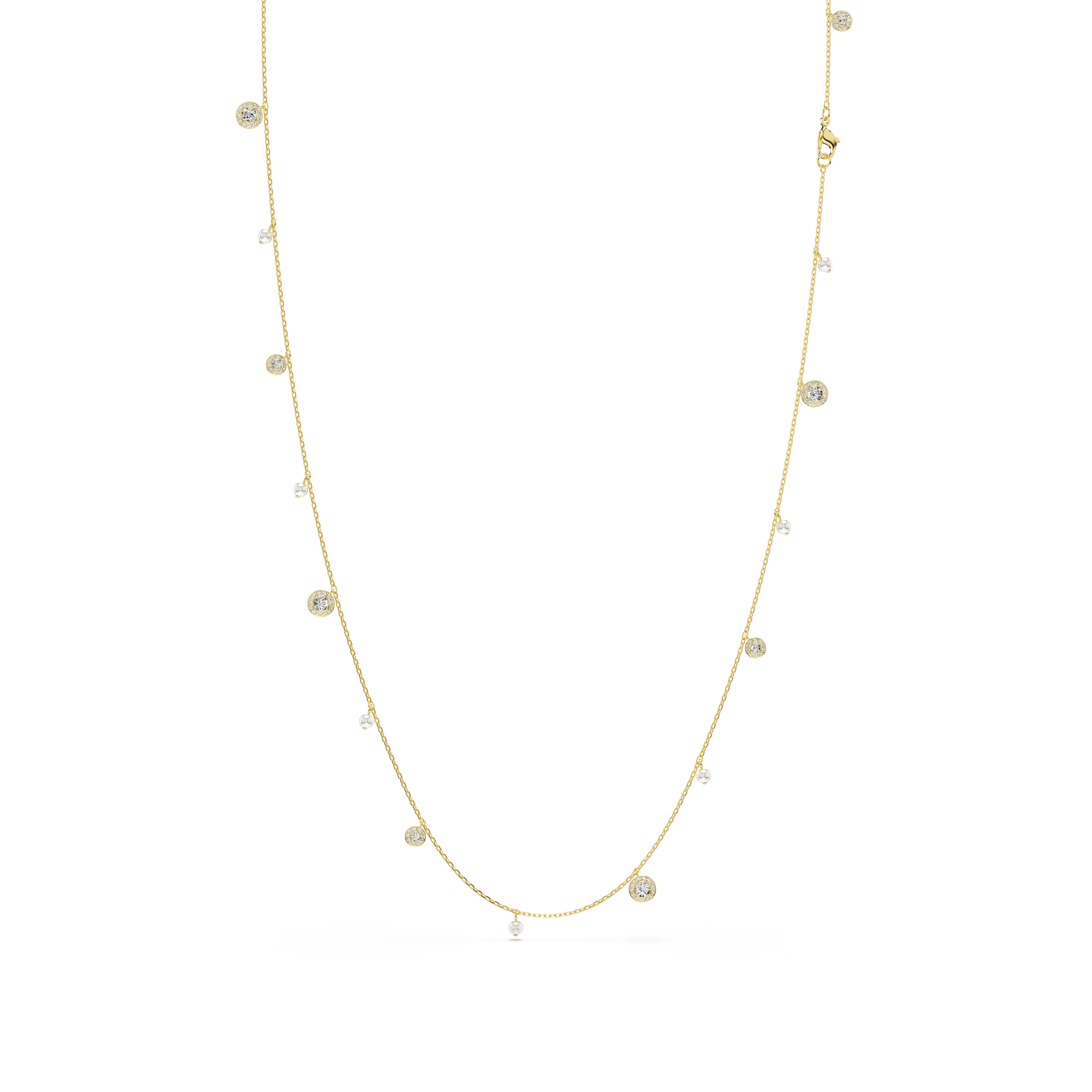 Una Angelic strandage, Crystal pearl, Round cut, White, Gold-tone plated 5742380