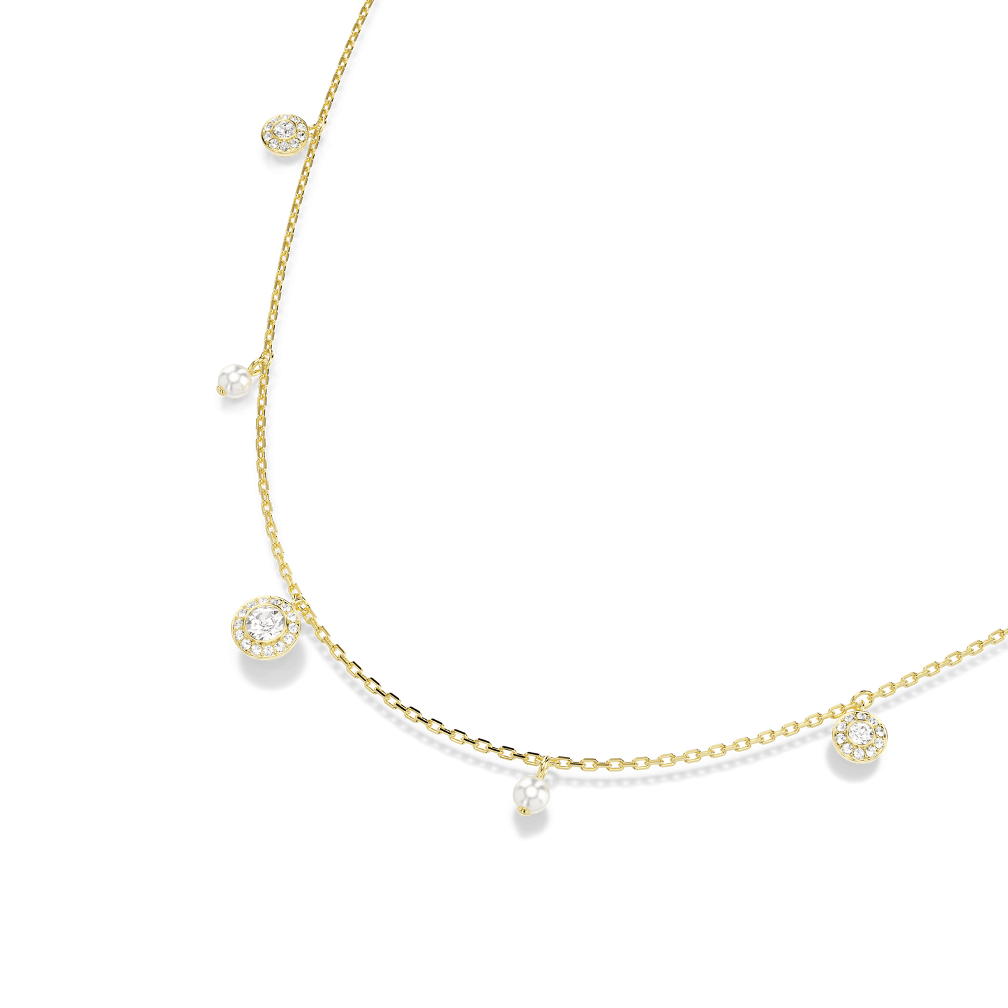 Una Angelic strandage, Crystal pearl, Round cut, White, Gold-tone plated 5742380
