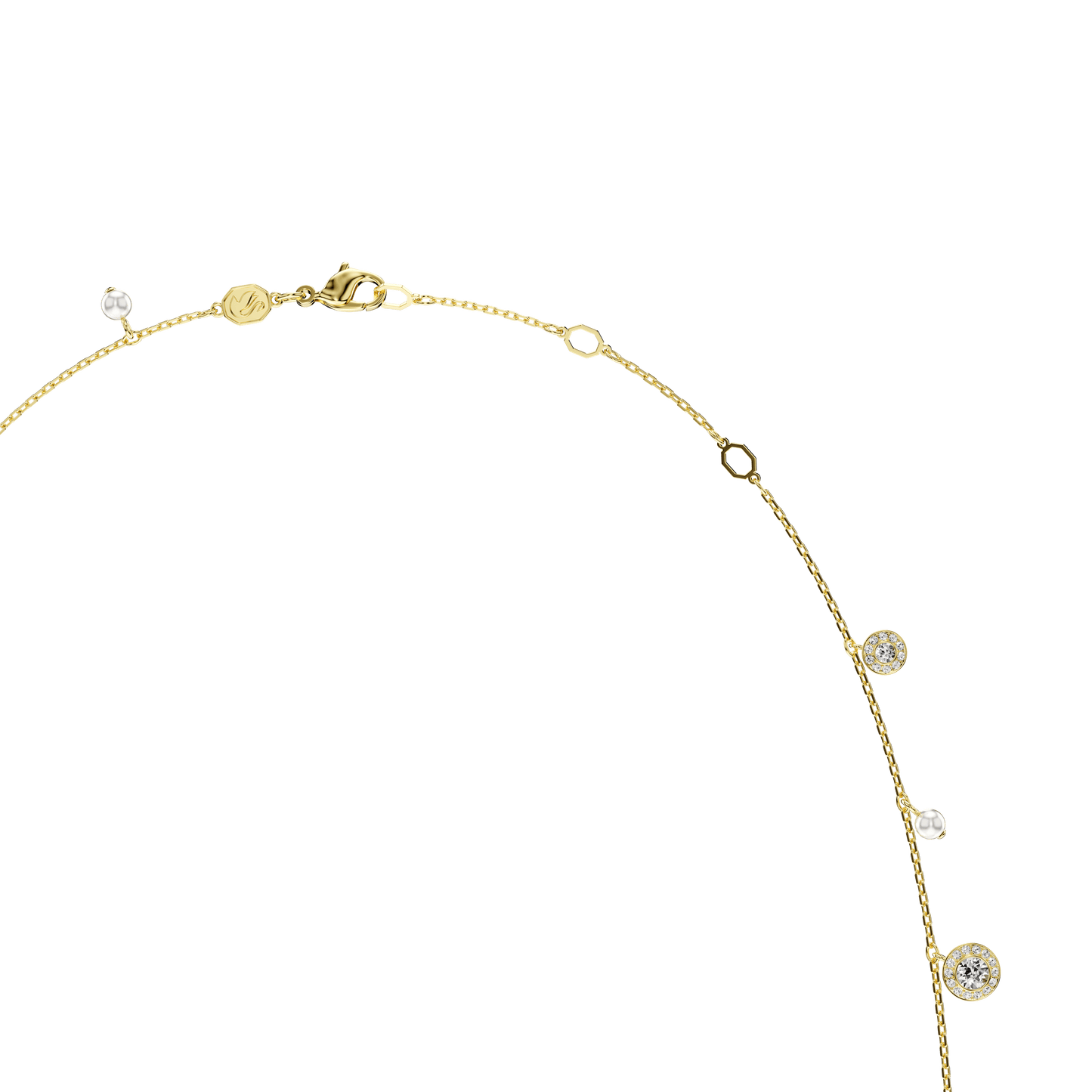 Una Angelic strandage, Crystal pearl, Round cut, White, Gold-tone plated 5742380
