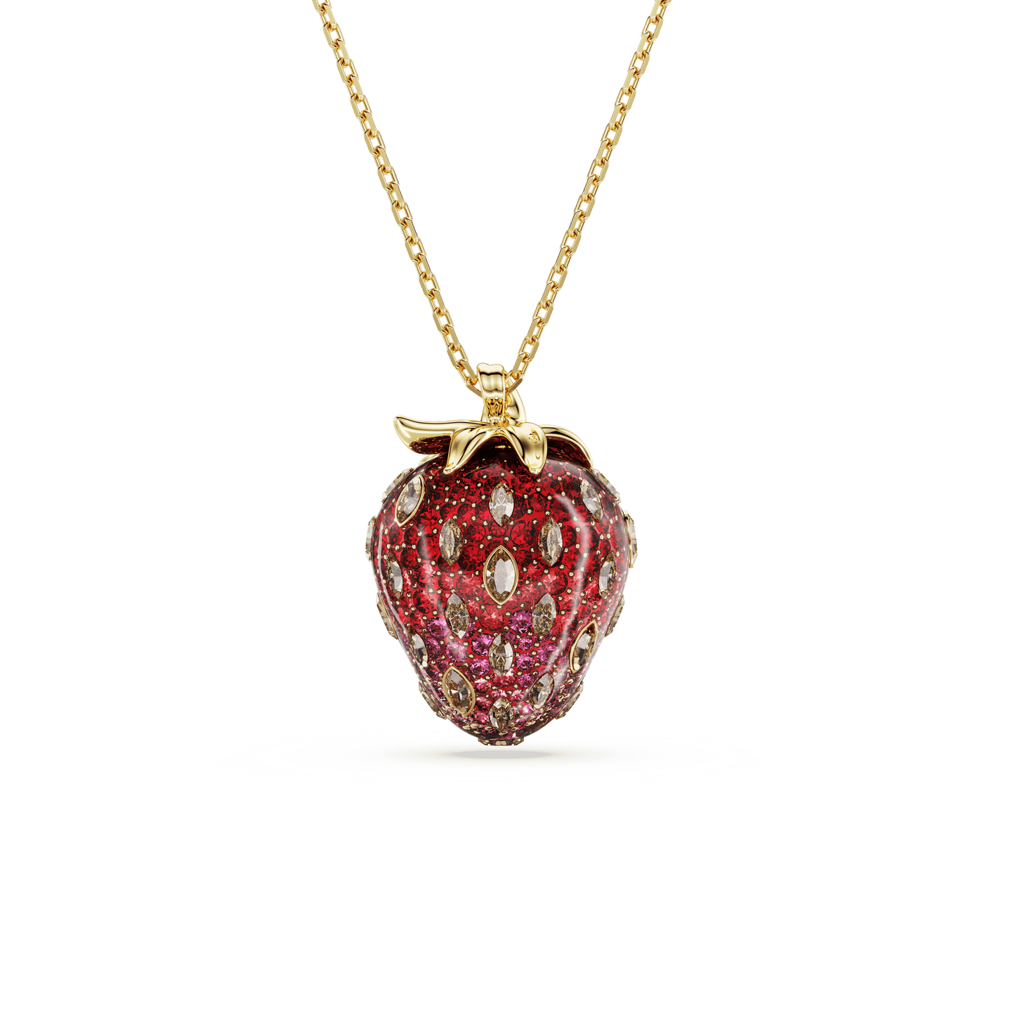 Idyllia pendant, Mixed cuts, Strawberry, Red, Gold-tone plated 5742676
