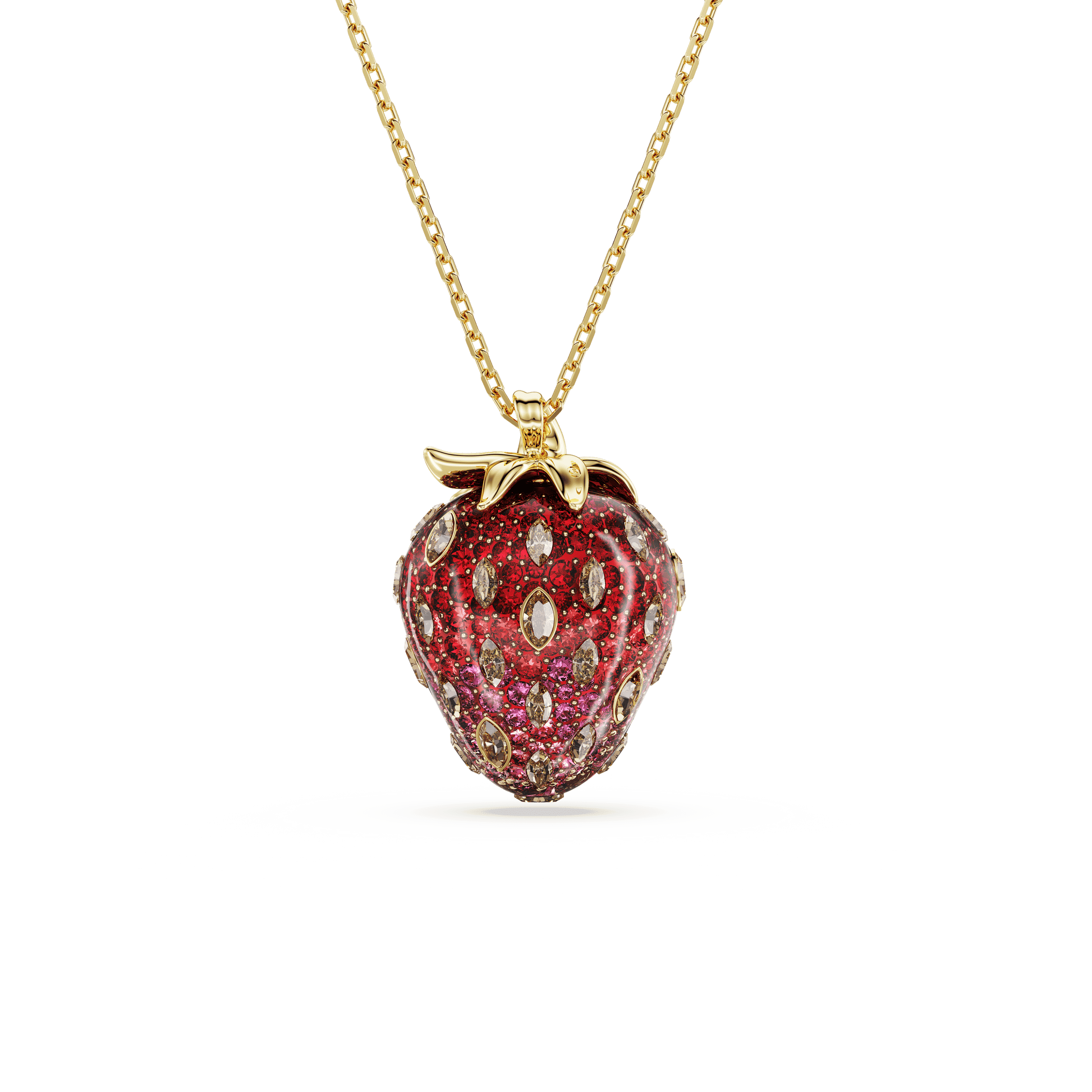 Idyllia pendant, Mixed cuts, Strawberry, Red, Gold-tone plated 5742676
