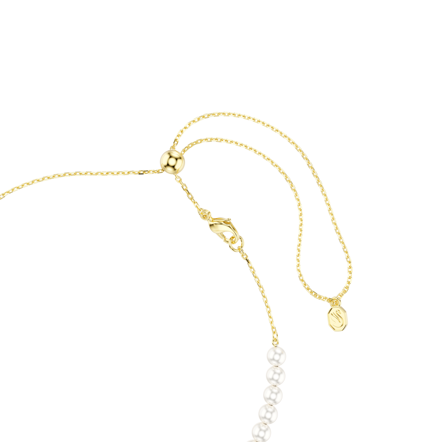 Idyllia choker, Crystal pearl, Mixed cuts, Bee, White, Gold-tone plated 5742677