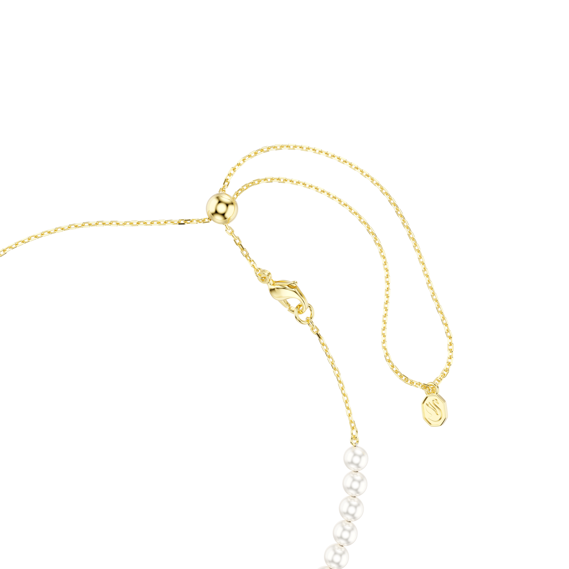 Idyllia choker, Crystal pearl, Mixed cuts, Bee, White, Gold-tone plated 5742677