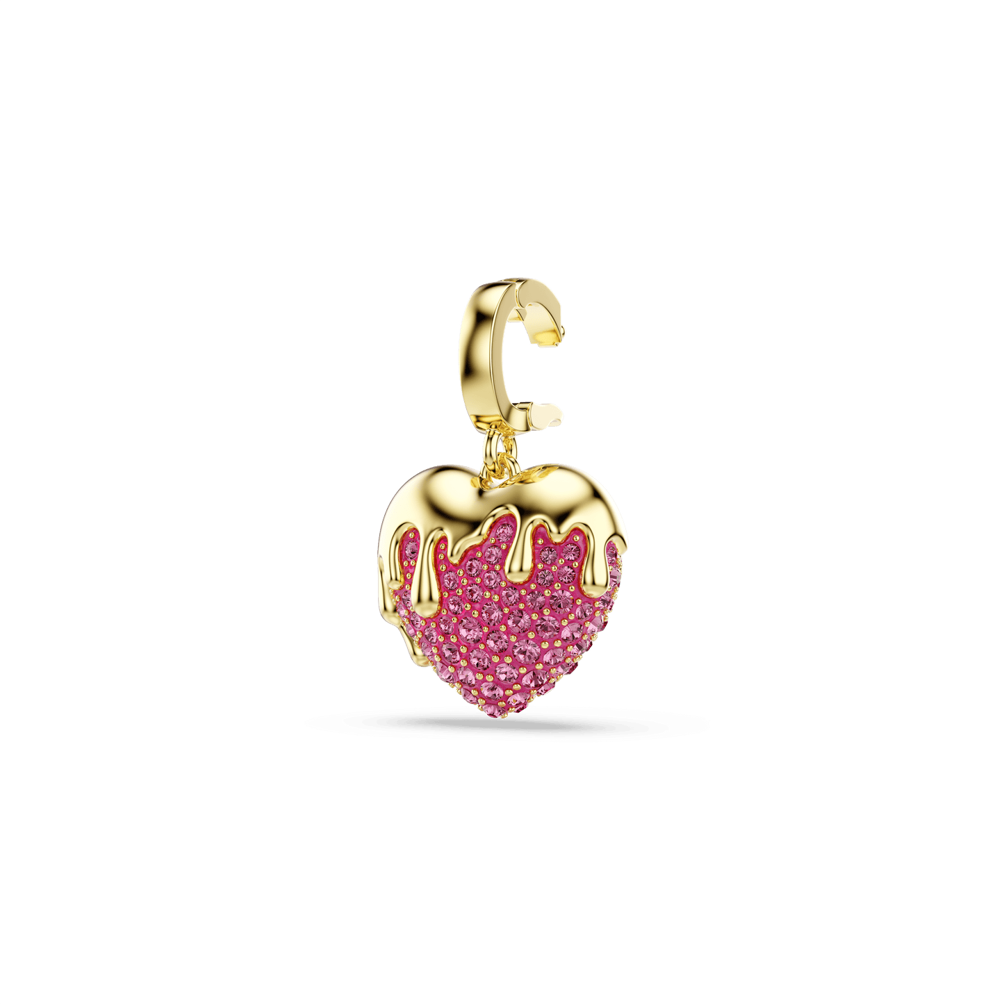 Idyllia charm, Round cut, Heart, Pink, Gold-tone plated 5742953