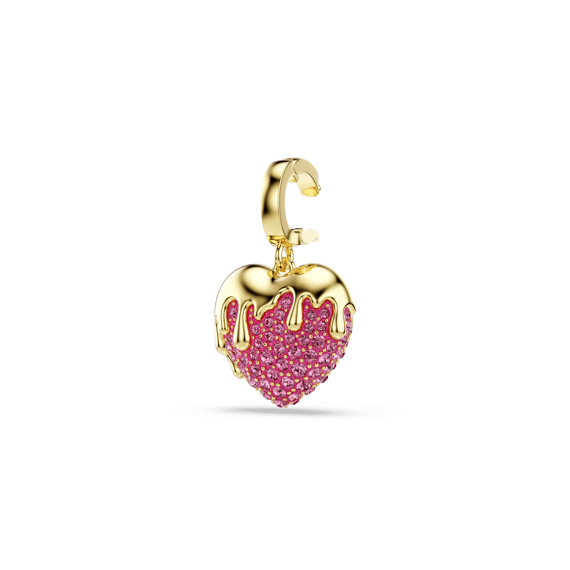Idyllia charm, Round cut, Heart, Pink, Gold-tone plated 5742953