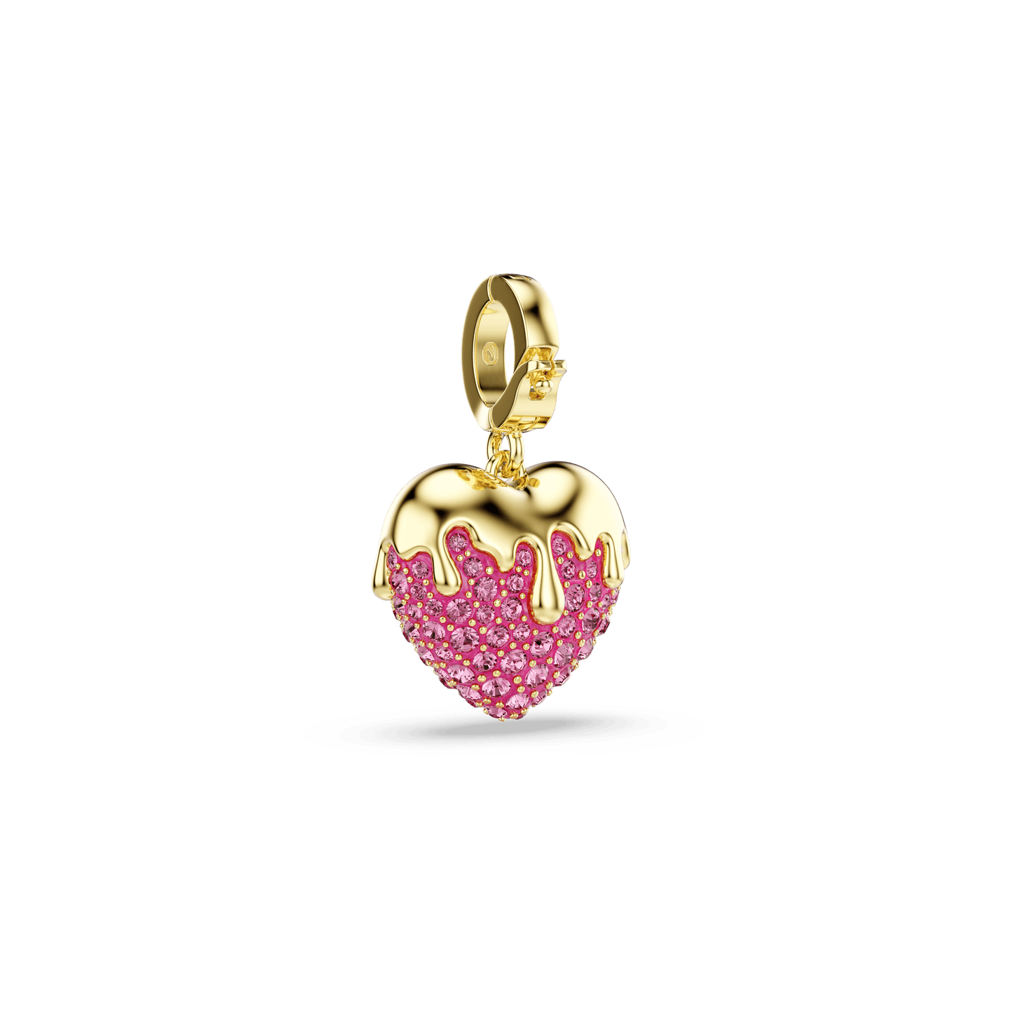 Idyllia charm, Round cut, Heart, Pink, Gold-tone plated 5742953