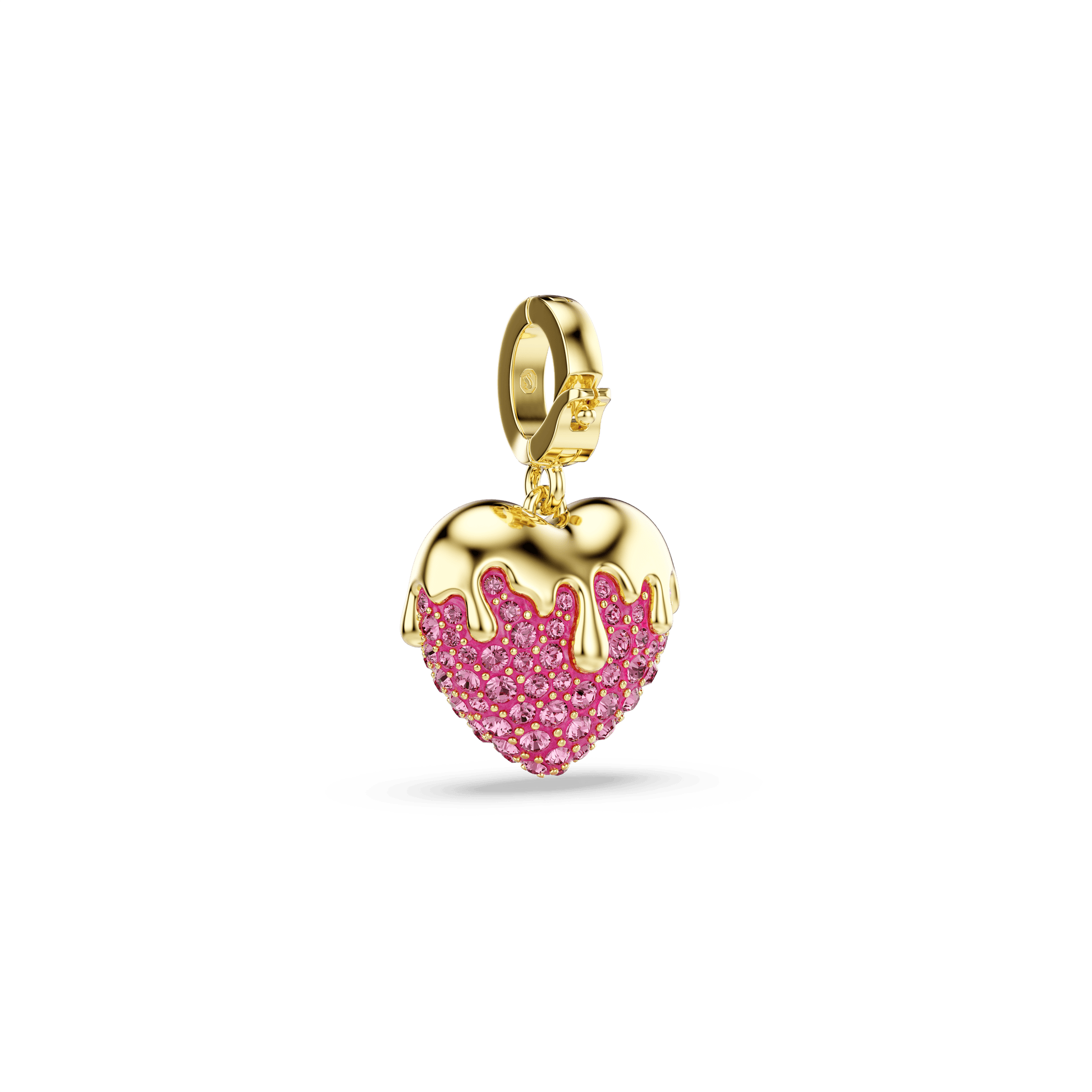 Idyllia charm, Round cut, Heart, Pink, Gold-tone plated 5742953