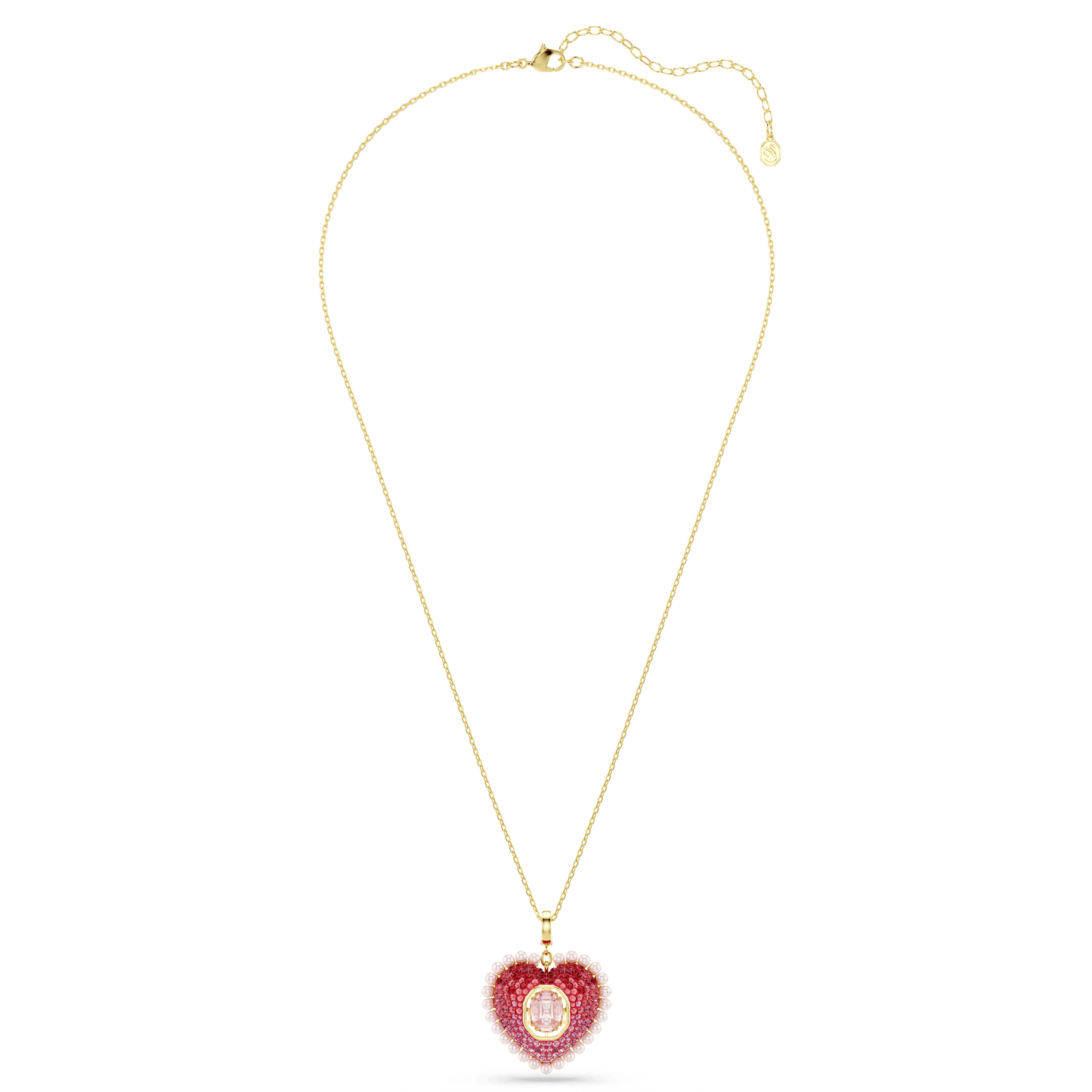 Idyllia pendant, Mixed cuts, Heart, Pink, Gold-tone plated 5742958