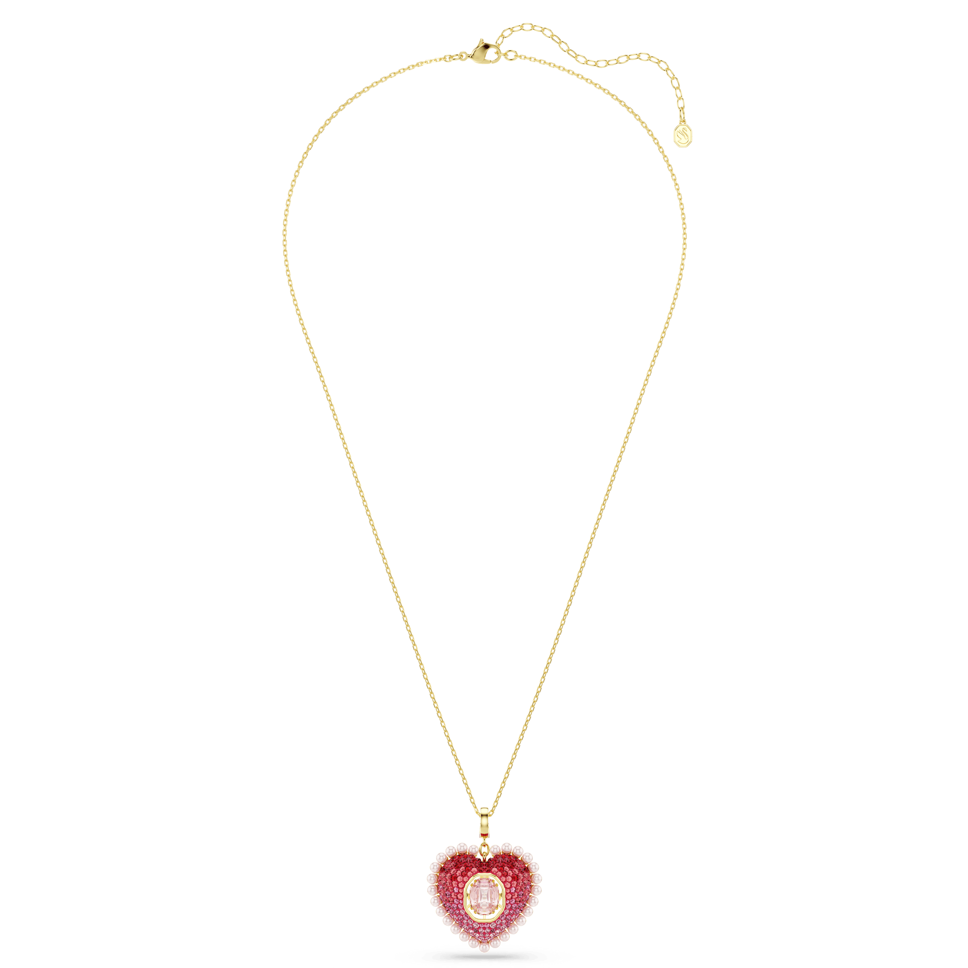 Idyllia pendant, Mixed cuts, Heart, Pink, Gold-tone plated 5742958