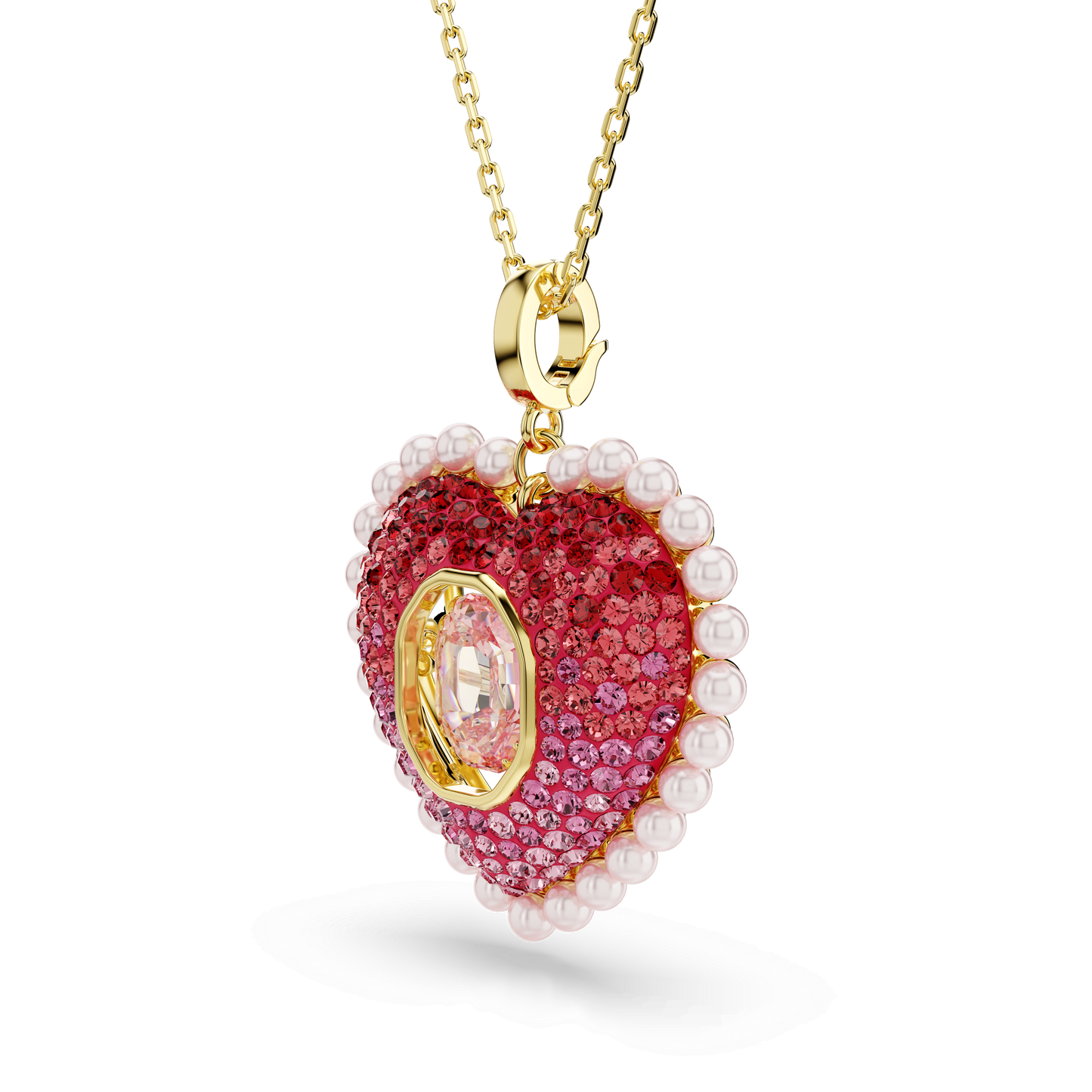 Idyllia pendant, Mixed cuts, Heart, Pink, Gold-tone plated 5742958