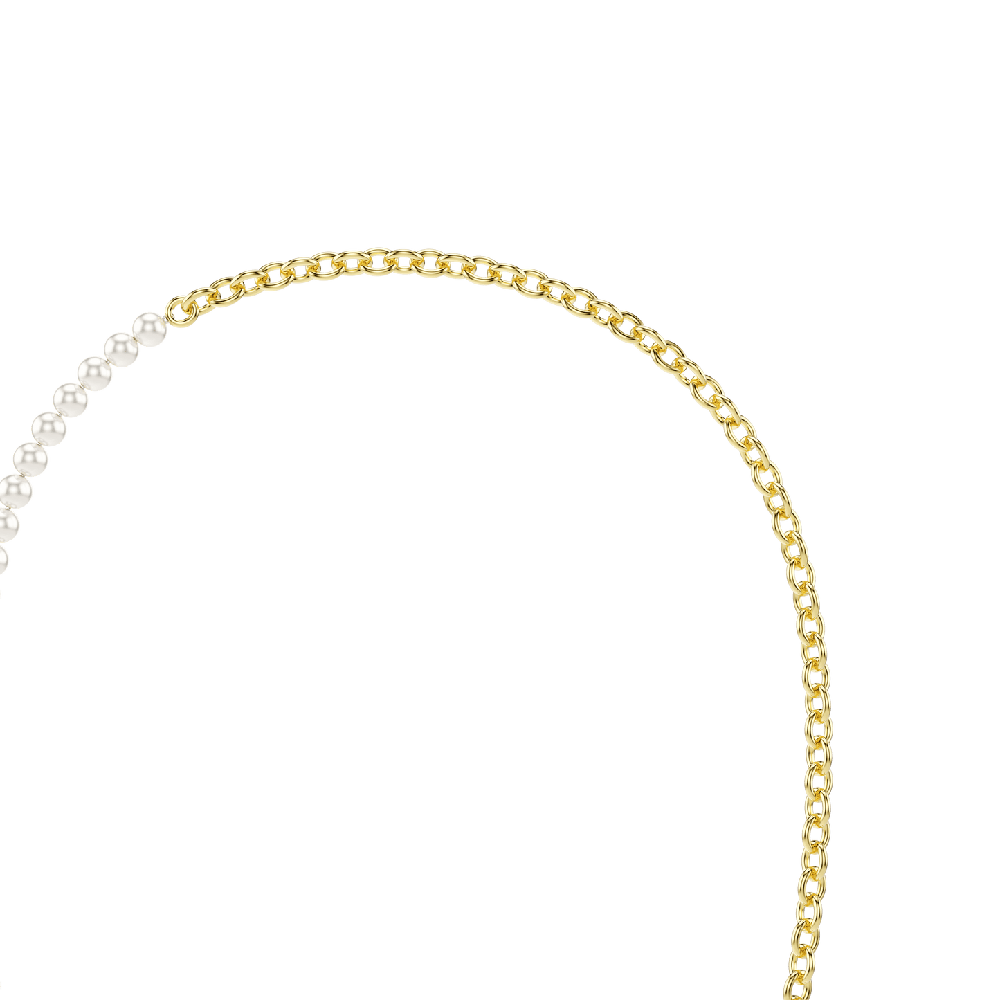 Idyllia necklace, Crystal pearl, White, Gold-tone plated 5742961