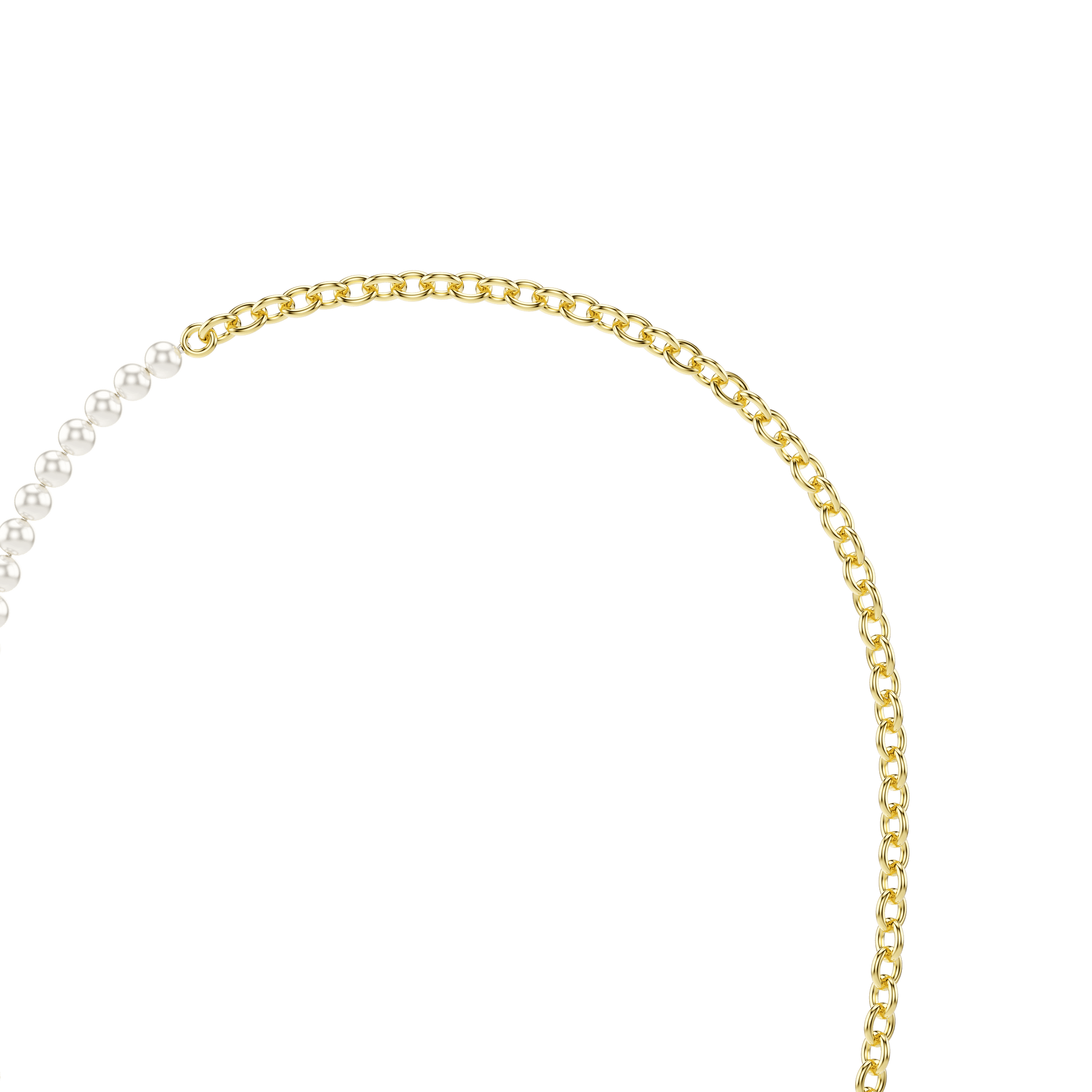 Idyllia necklace, Crystal pearl, White, Gold-tone plated 5742961