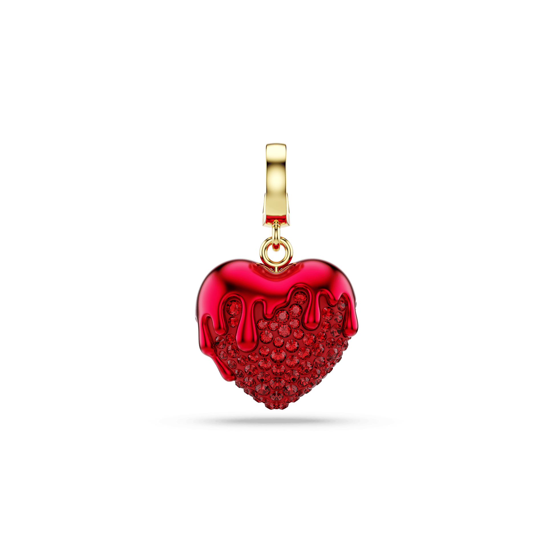Idyllia charm, Round cut, Heart, Red, Gold-tone plated 5742994