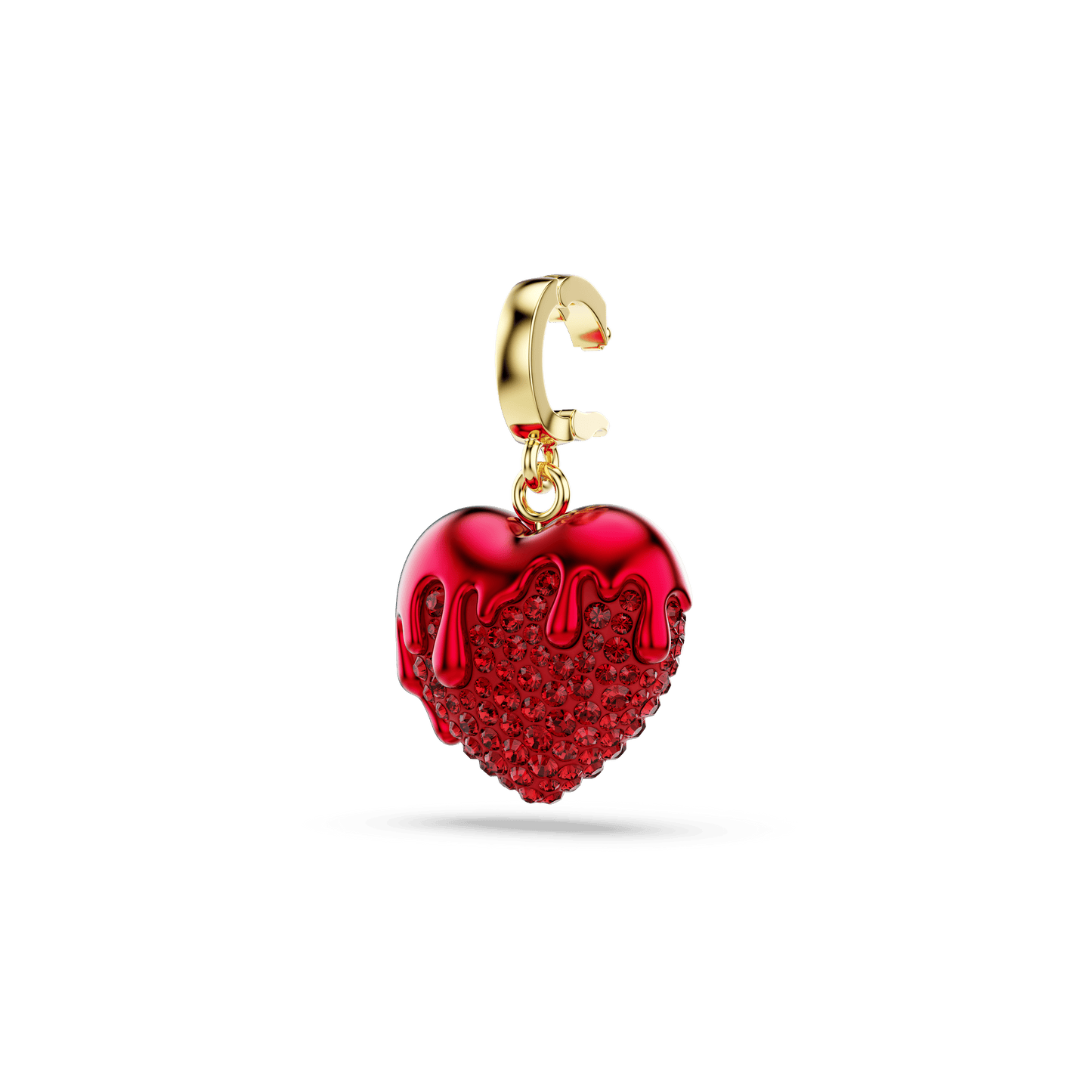 Idyllia charm, Round cut, Heart, Red, Gold-tone plated 5742994
