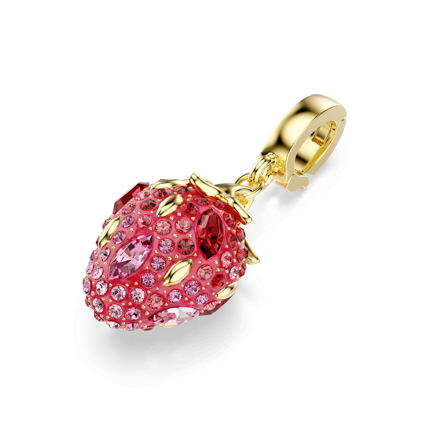 Idyllia charm, Mixed cuts, Strawberry, Red, Gold-tone plated 5743136
