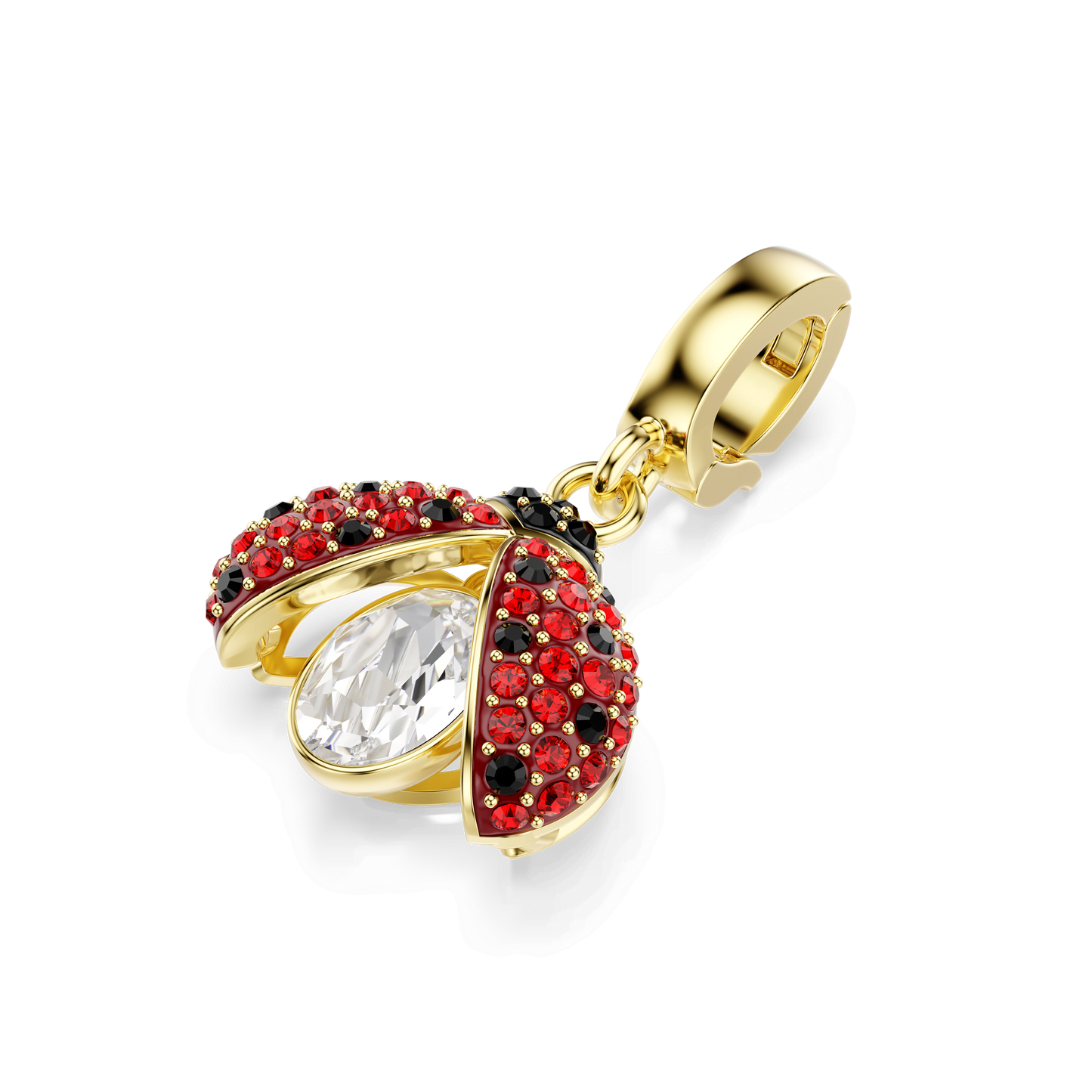 Idyllia charm, Mixed cuts, Ladybug, Red, Gold-tone plated 5743138