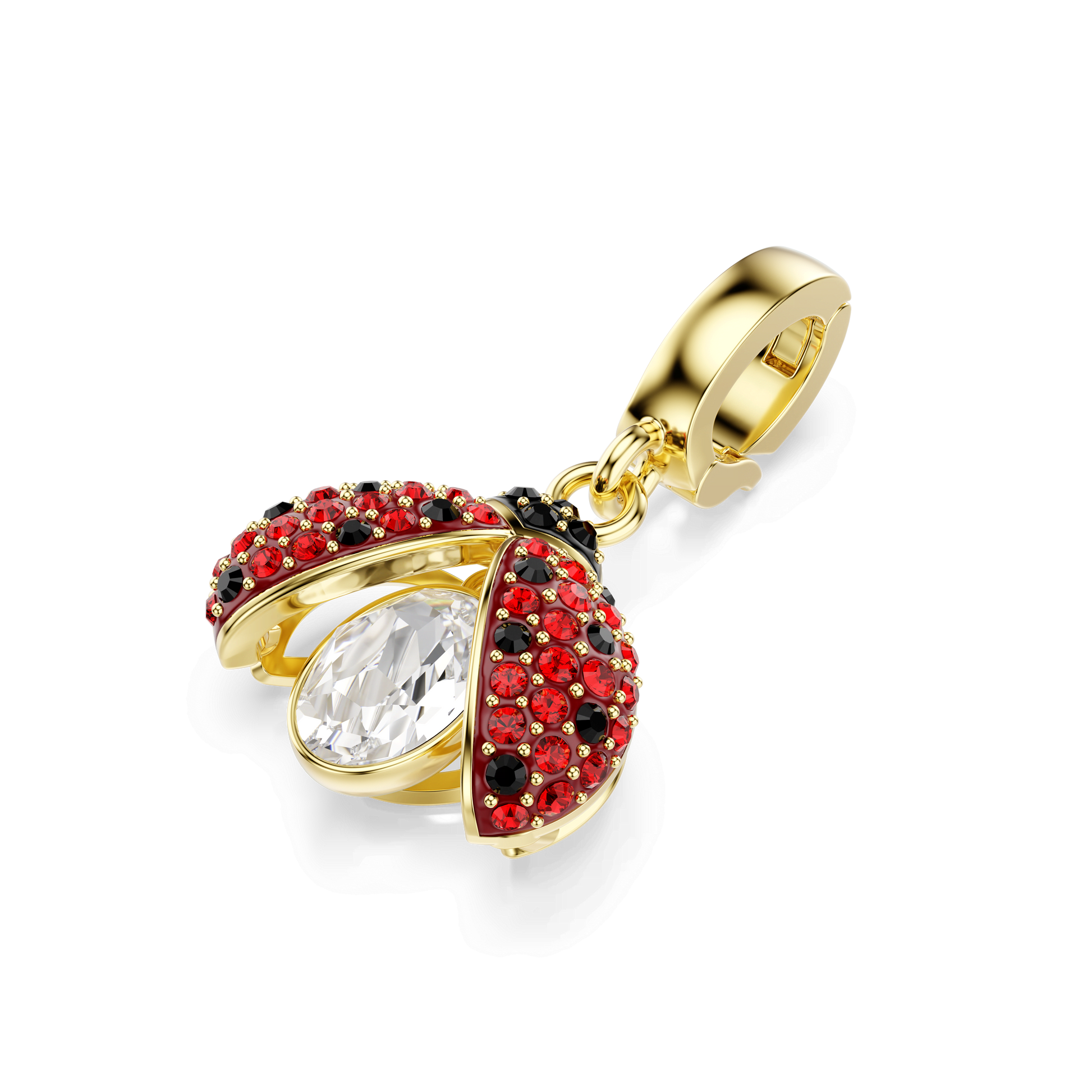 Idyllia charm, Mixed cuts, Ladybug, Red, Gold-tone plated 5743138