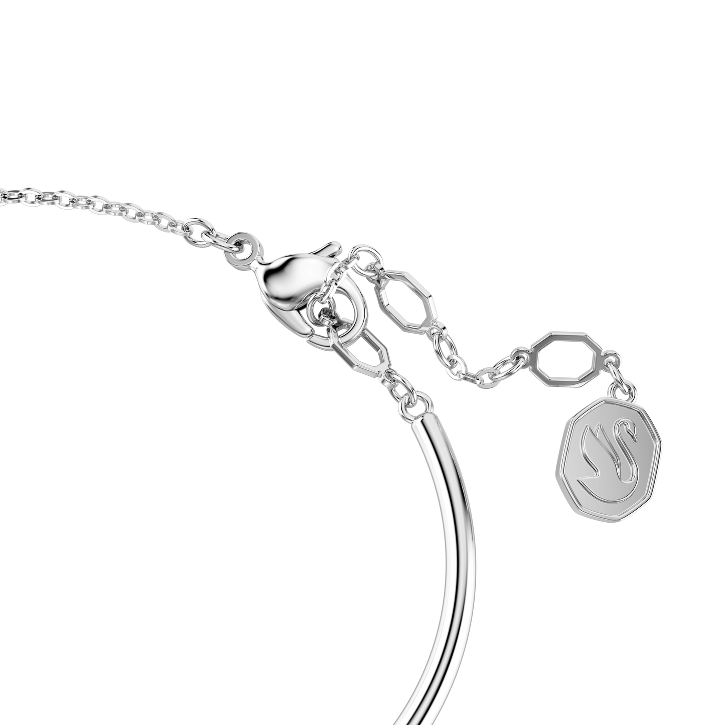 Constella bangle, Round cut, Dancing stone, White, Rhodium plated 5743523