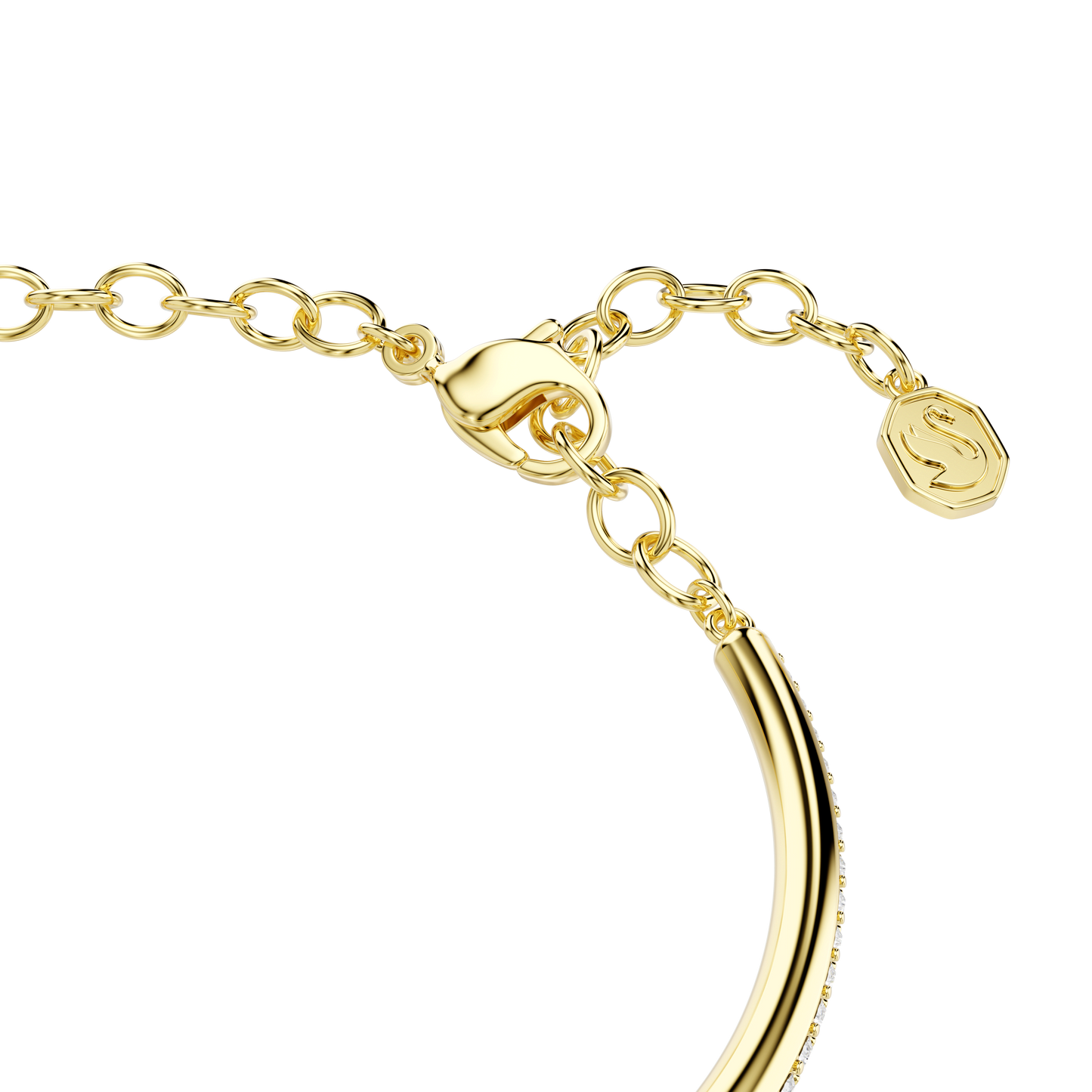 Dextera bangle, Round cut, White, Gold-tone plated 5743568