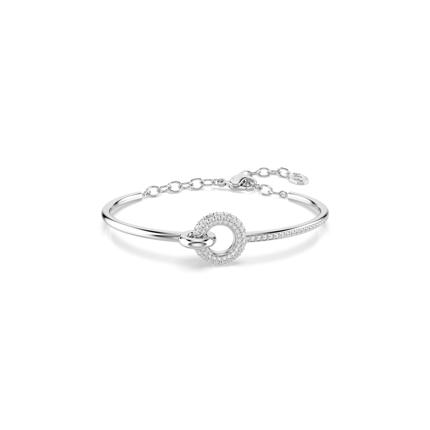 Dextera bangle, Round cut, White, Rhodium plated 5743569