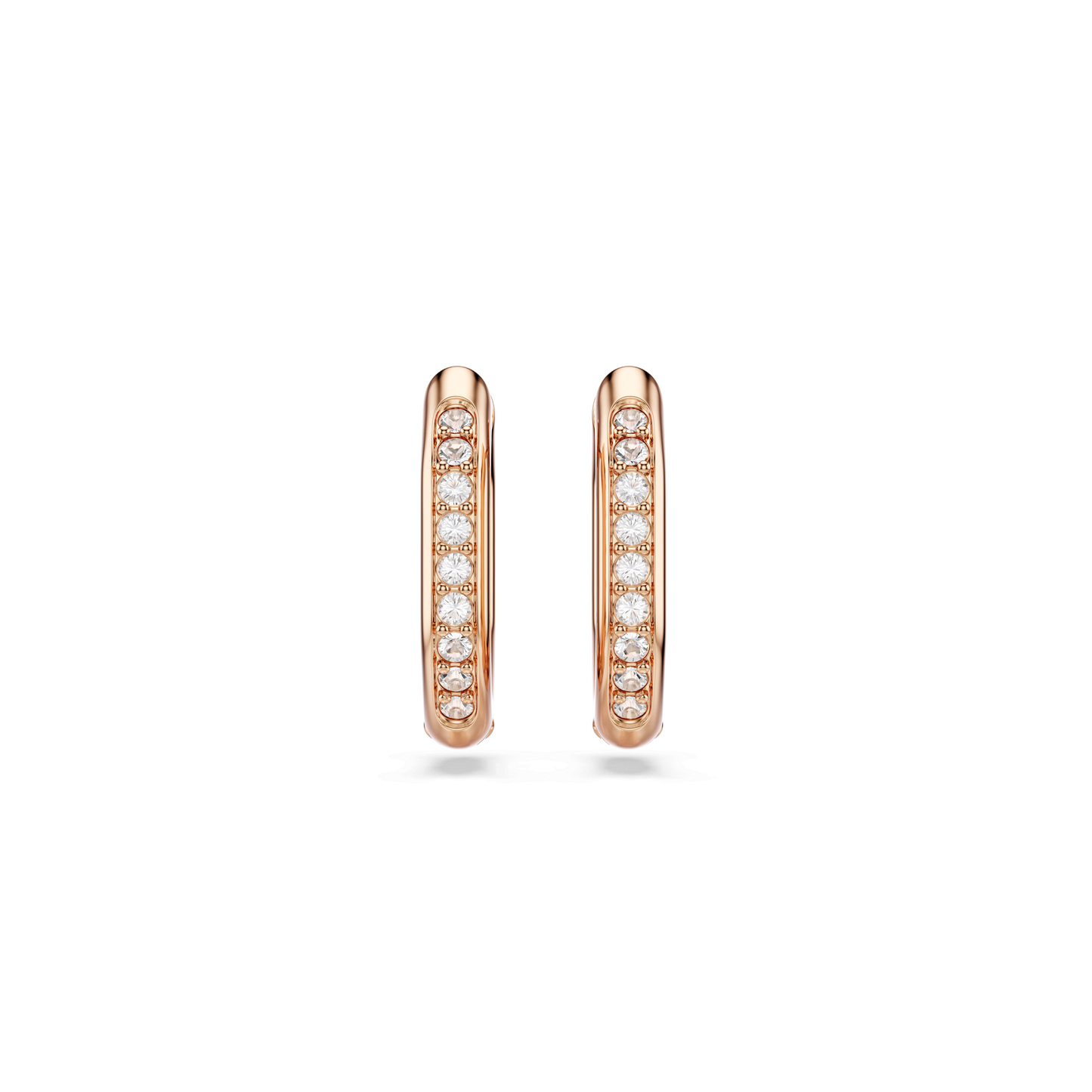 Dextera hoop earrings, Octagon shape, Round cut, Small, White, Rose gold-tone plated 5743798