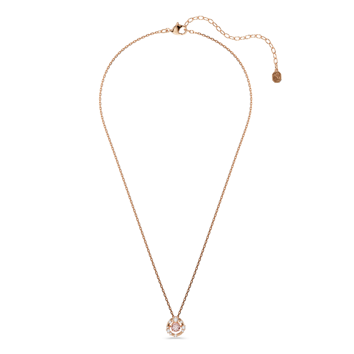 Constella pendant, Round cut, Dancing stone, Pink, Rose gold-tone plated 5744244