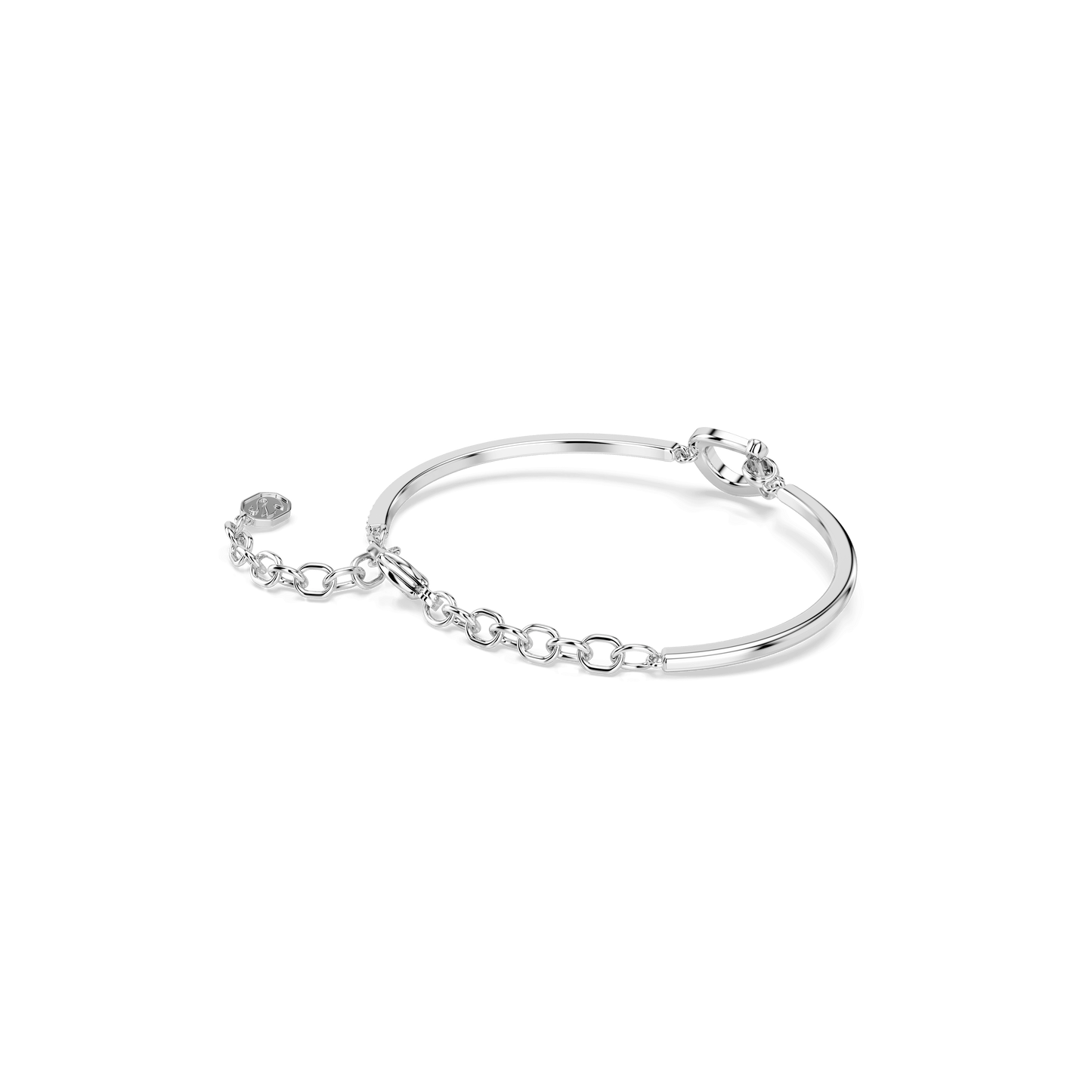 Symbolica bracelet, Pavé, Horse shoe, White, Rhodium plated 5746220
