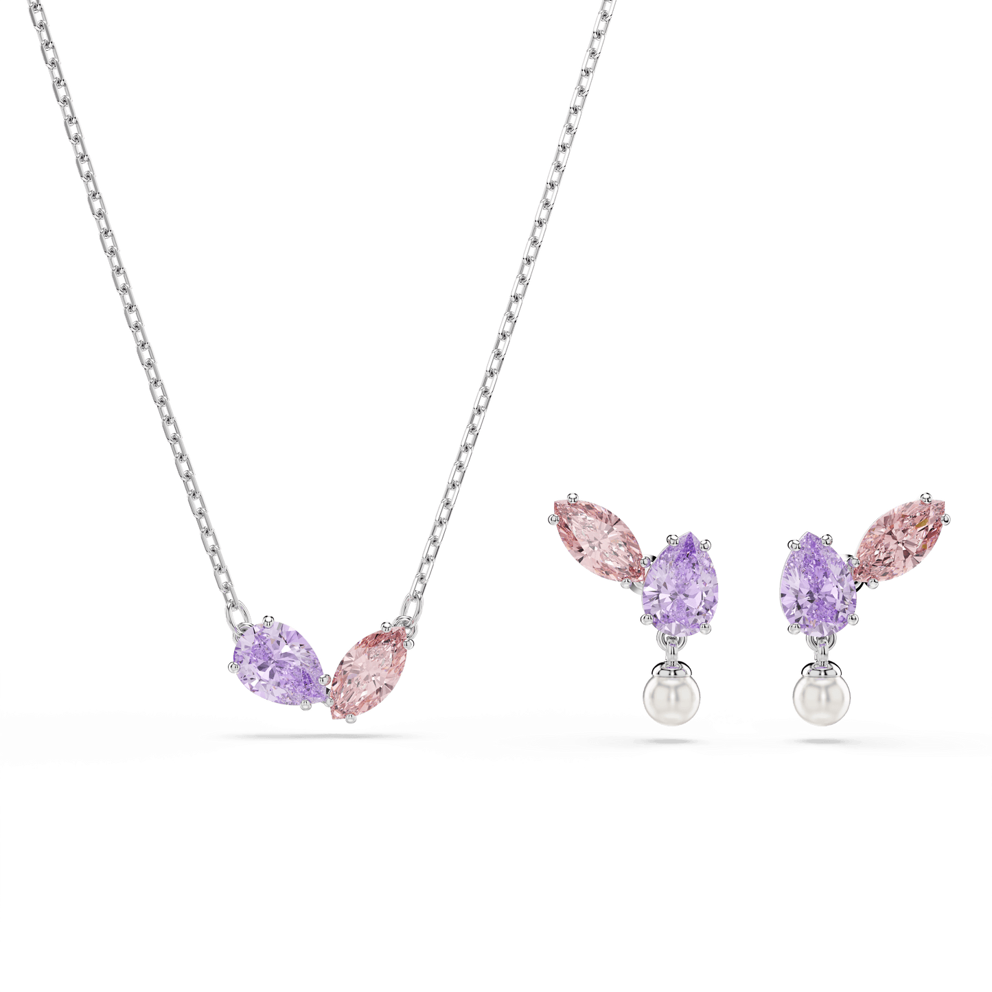Ariana Grande x Swarovski set, Mixed cuts, Multicolored, Rhodium plated 5746577