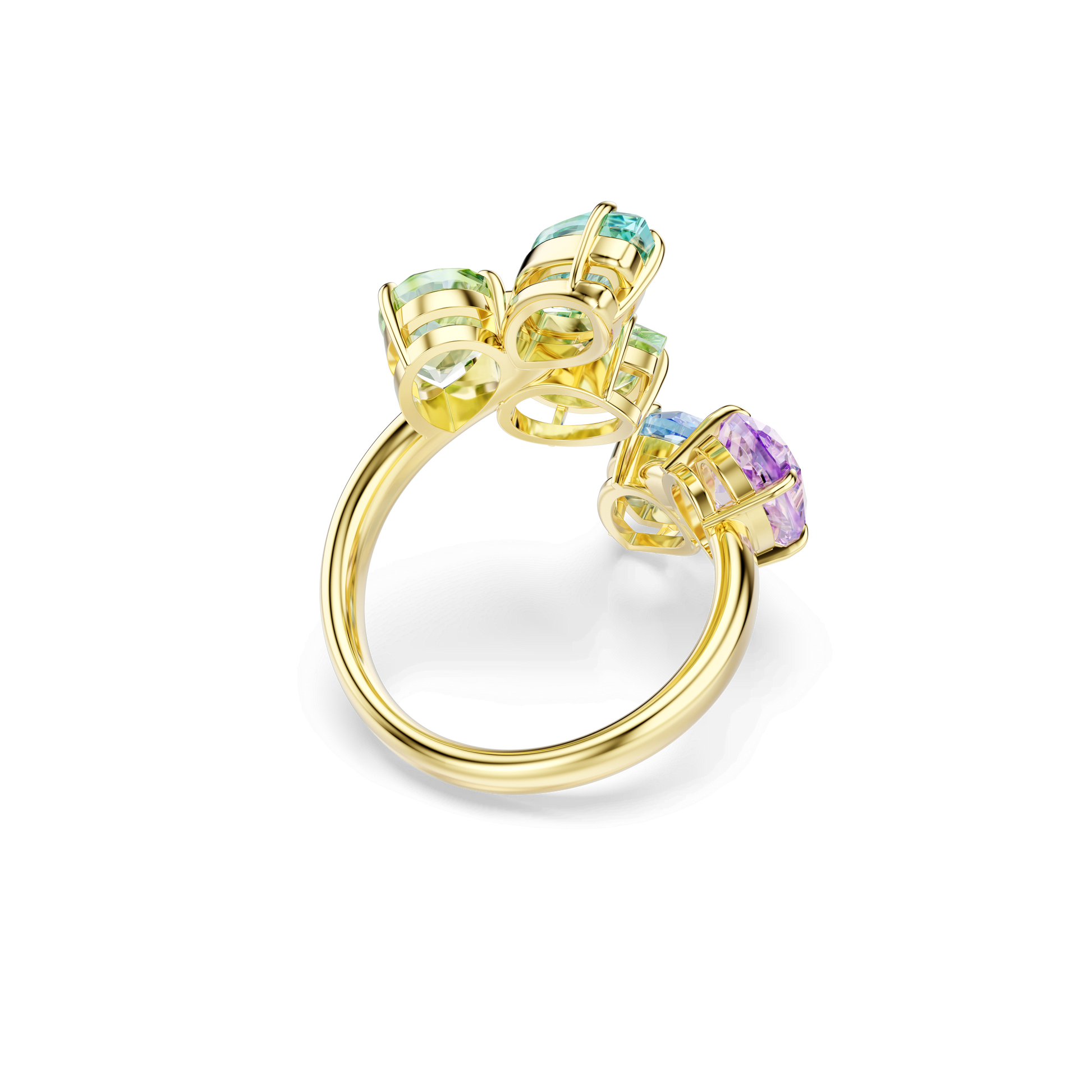 Gema motif ring, Mixed cuts, Multicolored, Gold-tone plated 5746908