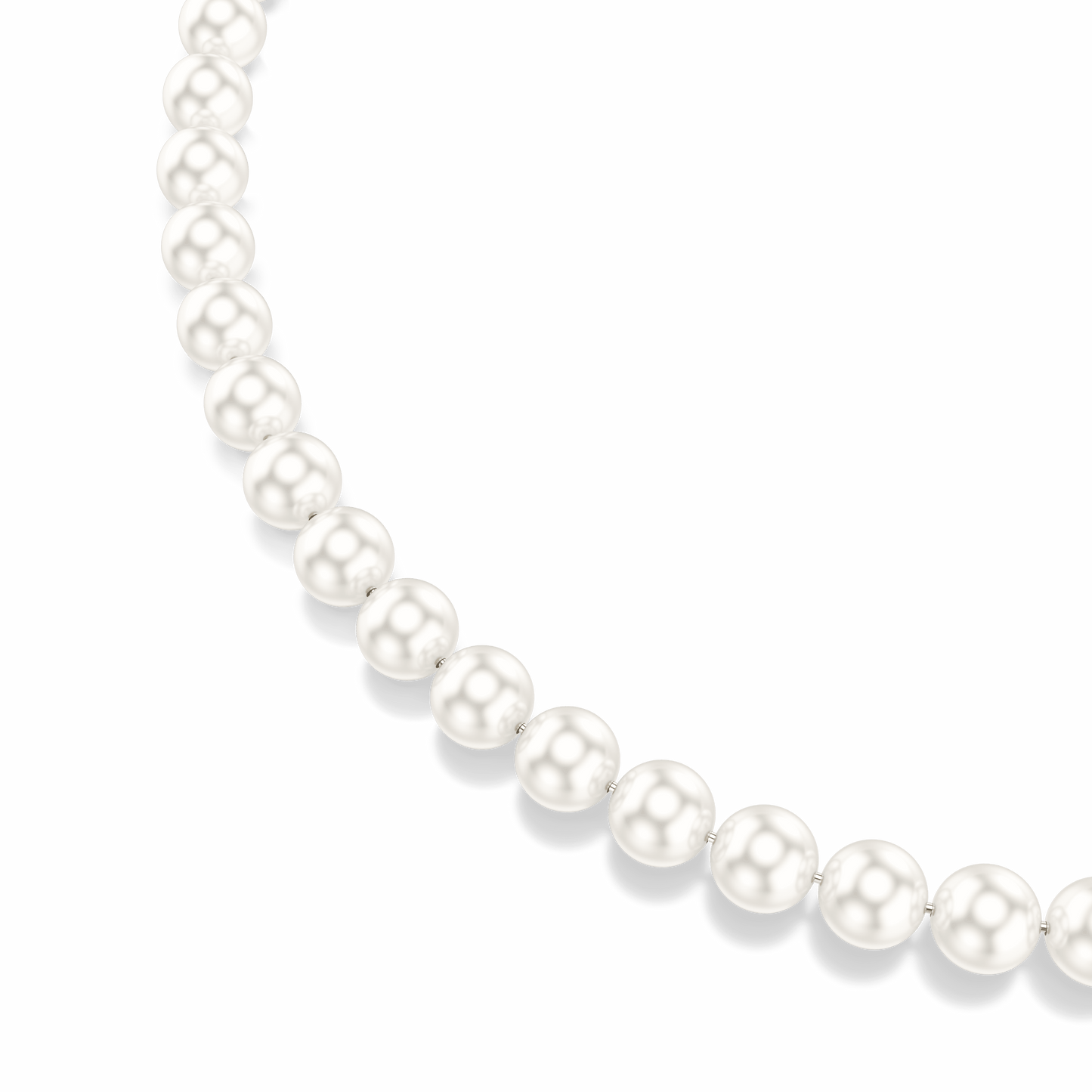 Matrix necklace, Crystal pearl, White, Rhodium plated 5747746