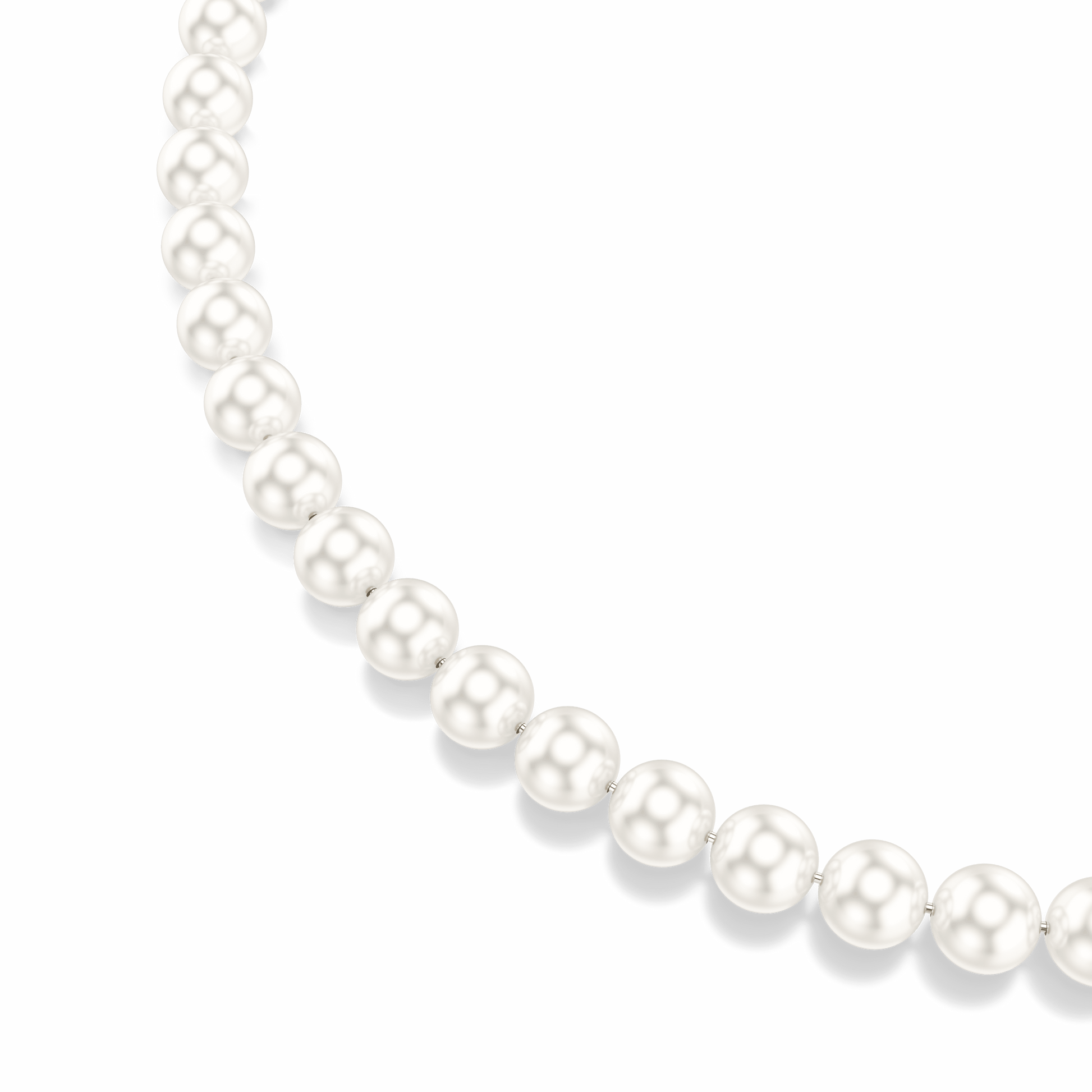 Matrix necklace, Crystal pearl, White, Rhodium plated 5747746