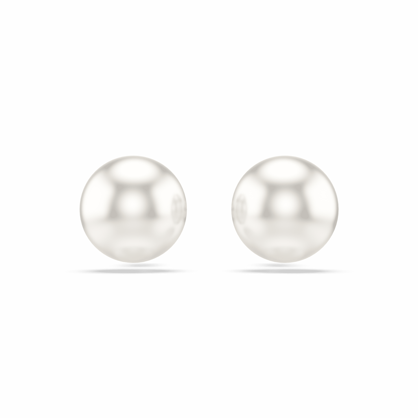 Matrix stud earrings, Crystal pearl, White, Rhodium plated 5747752