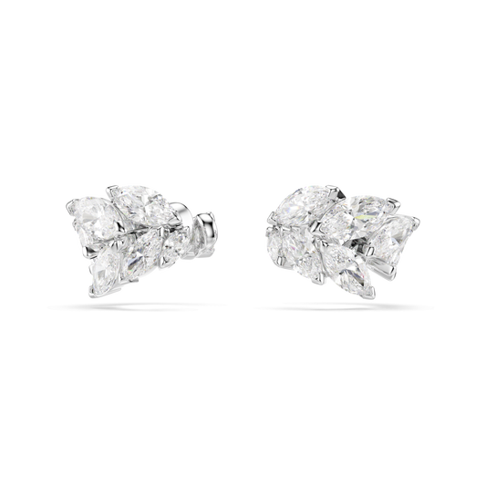 Mesmera ear cuffs, Marquise cut, White, Rhodium plated