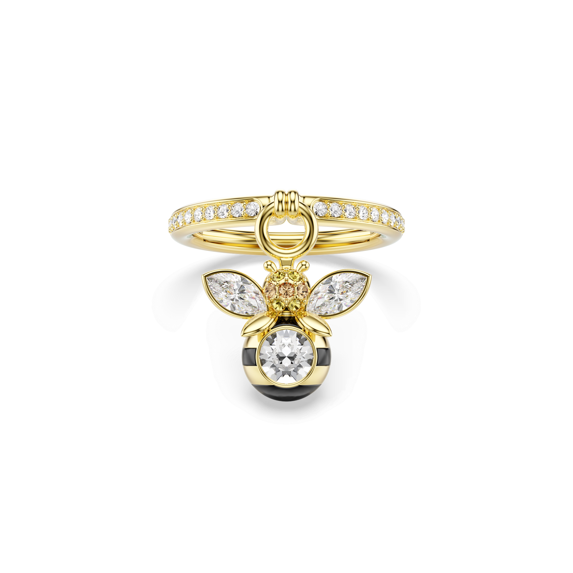 Idyllia motif ring, Mixed cuts, Bee, Multicolored, Gold-tone plated 5748153