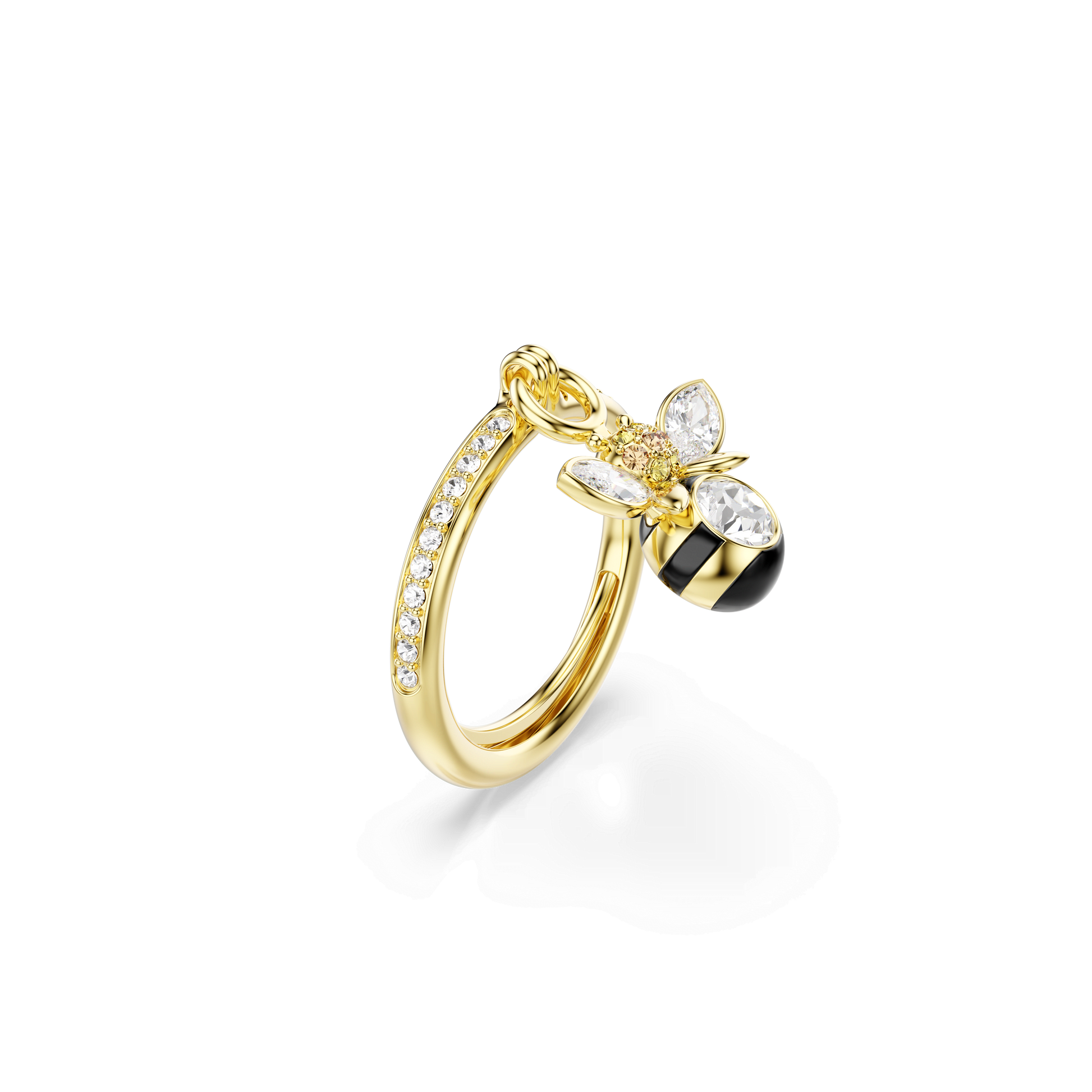 Idyllia motif ring, Mixed cuts, Bee, Multicolored, Gold-tone plated 5748153