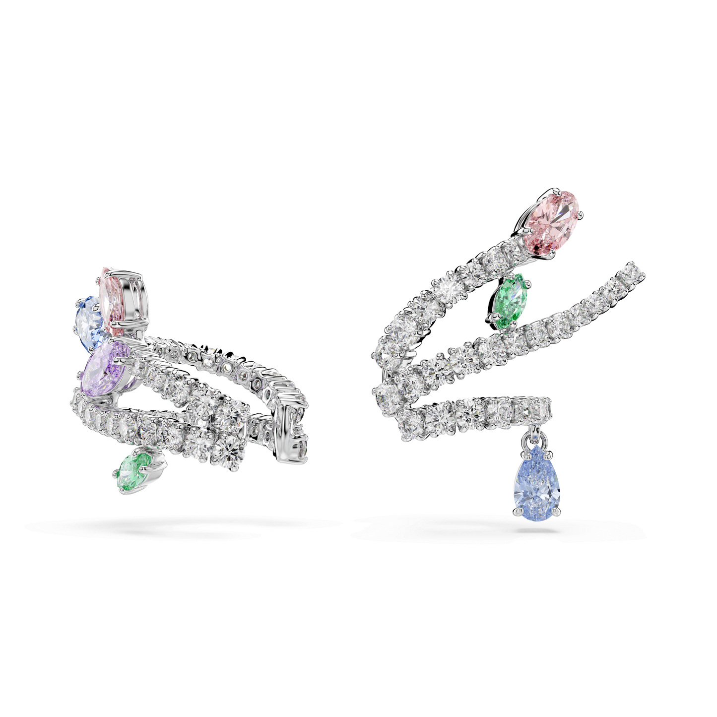 Ariana Grande x Swarovski ear cuffs, Mixed cuts, Multicolored, Rhodium plated 5749184