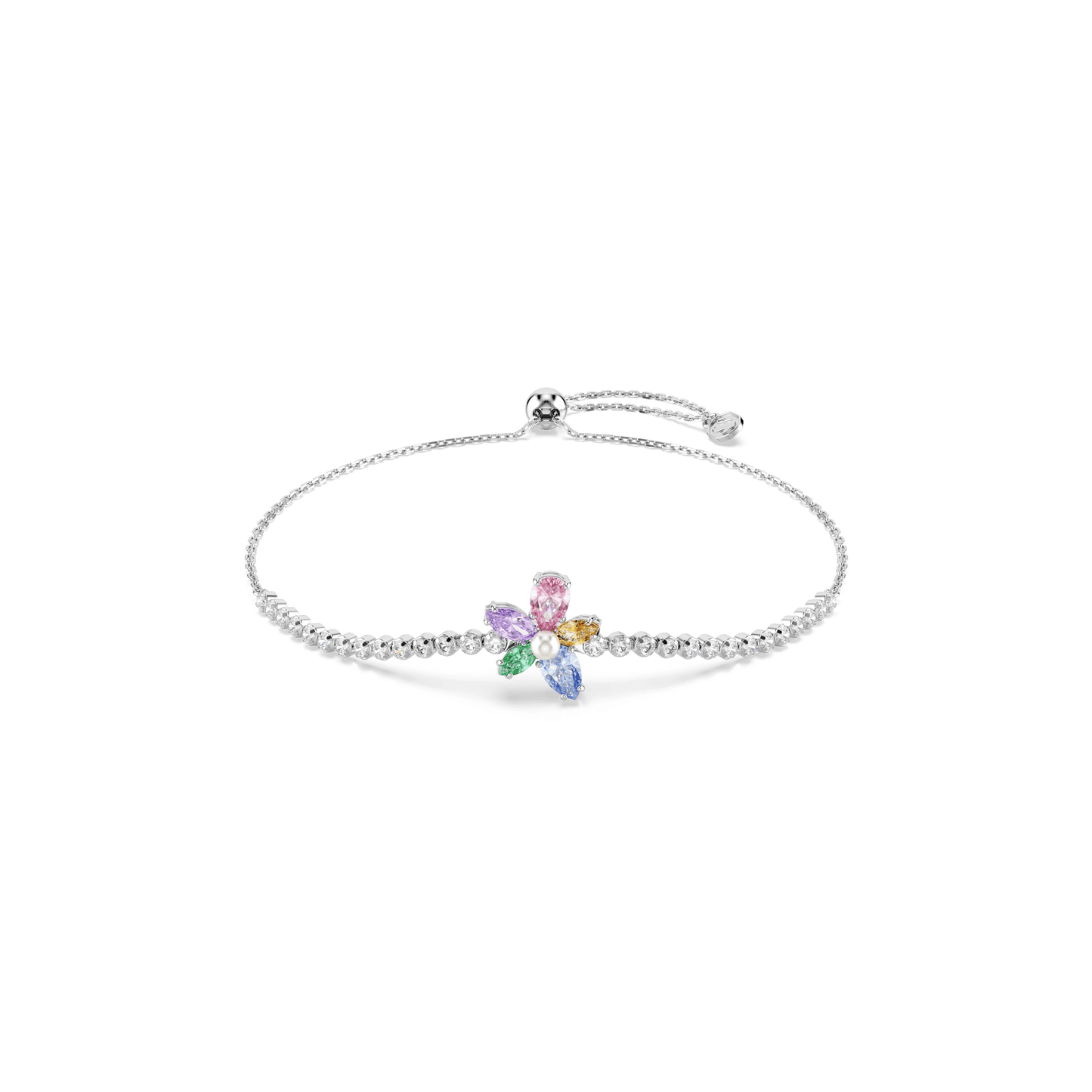 Ariana Grande x Swarovski bracelet, Mixed cuts, Flower, Multicolored, Rhodium plated 5749187