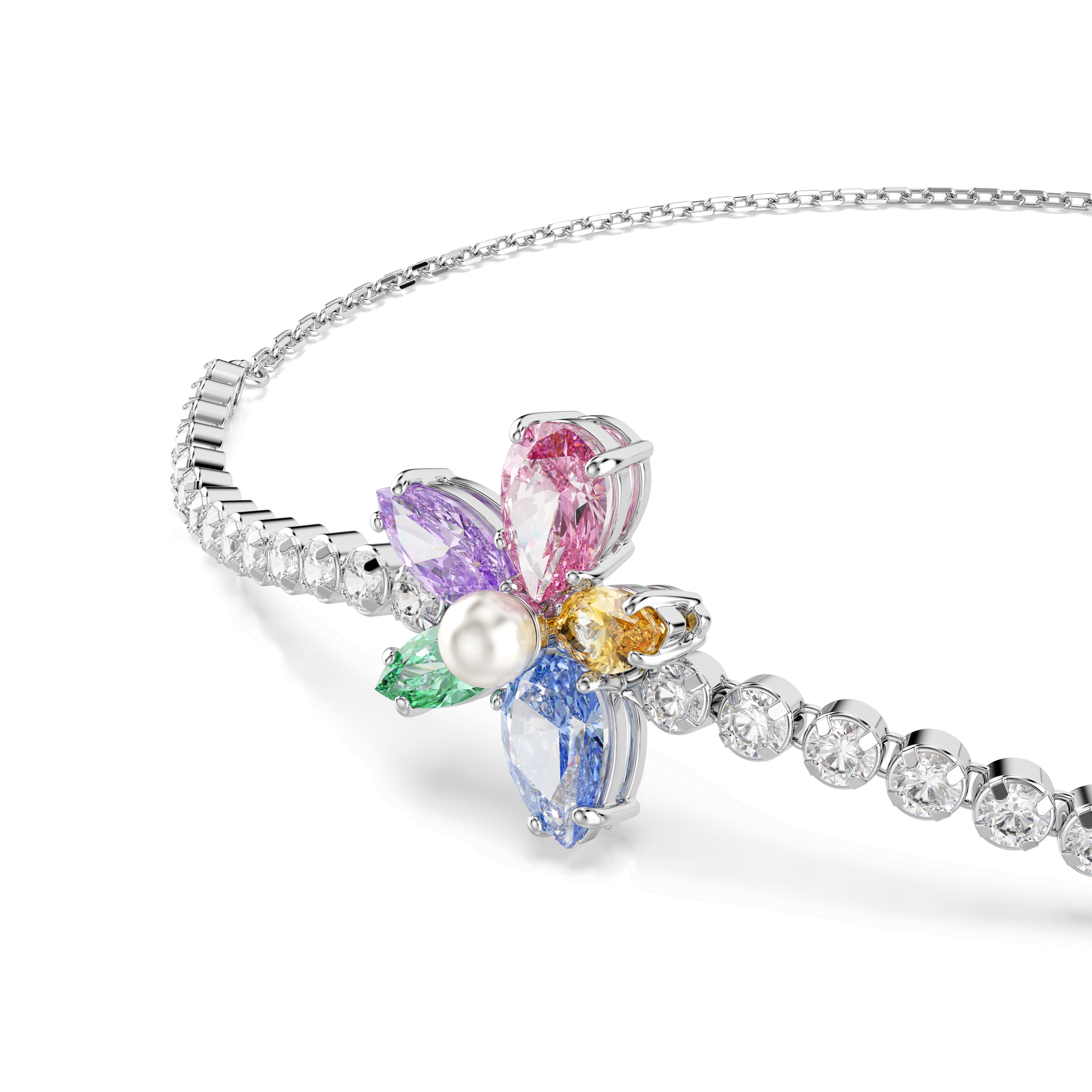 Ariana Grande x Swarovski bracelet, Mixed cuts, Flower, Multicolored, Rhodium plated 5749187