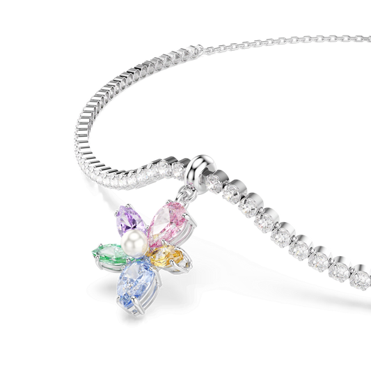 Ariana Grande x Swarovski choker, Mixed cuts, Flower, Multicolored, Rhodium plated 5749189