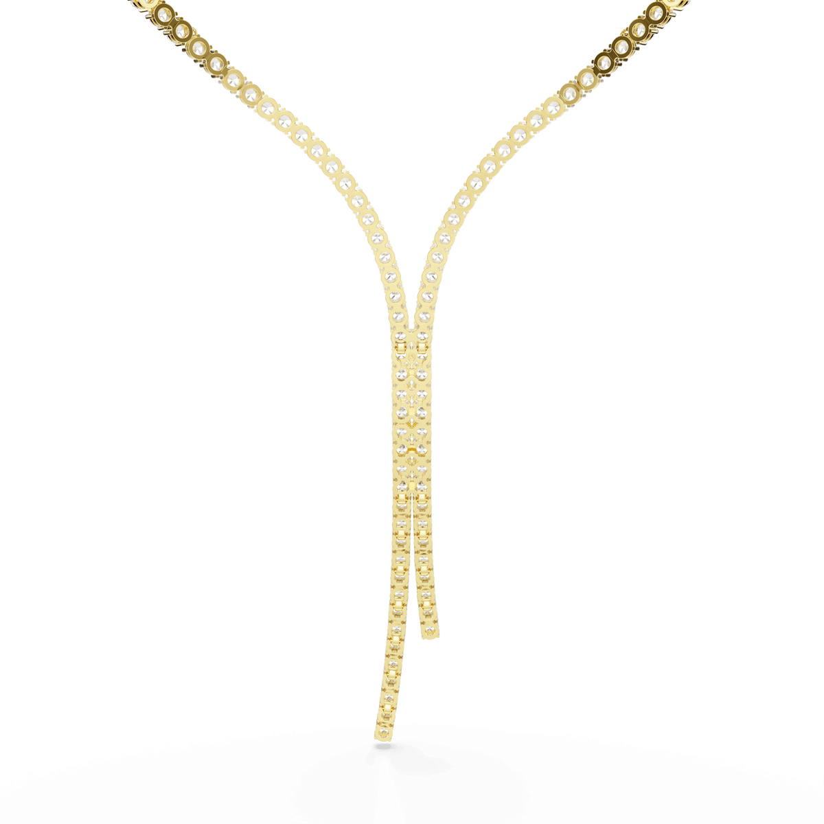 Matrix Y necklace, Round cut, White, 18K gold finish