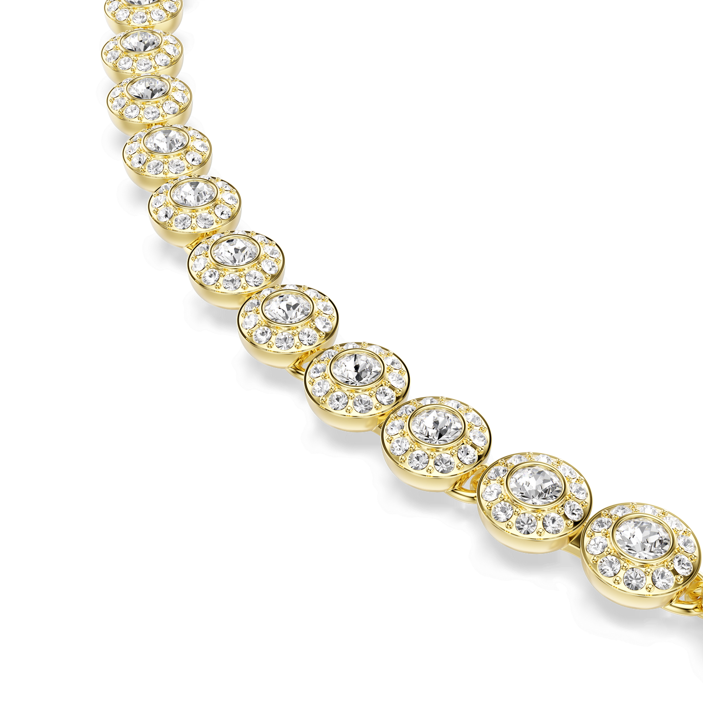 Una Angelic necklace, Round cut, Small, White, Gold-tone plated 5751560