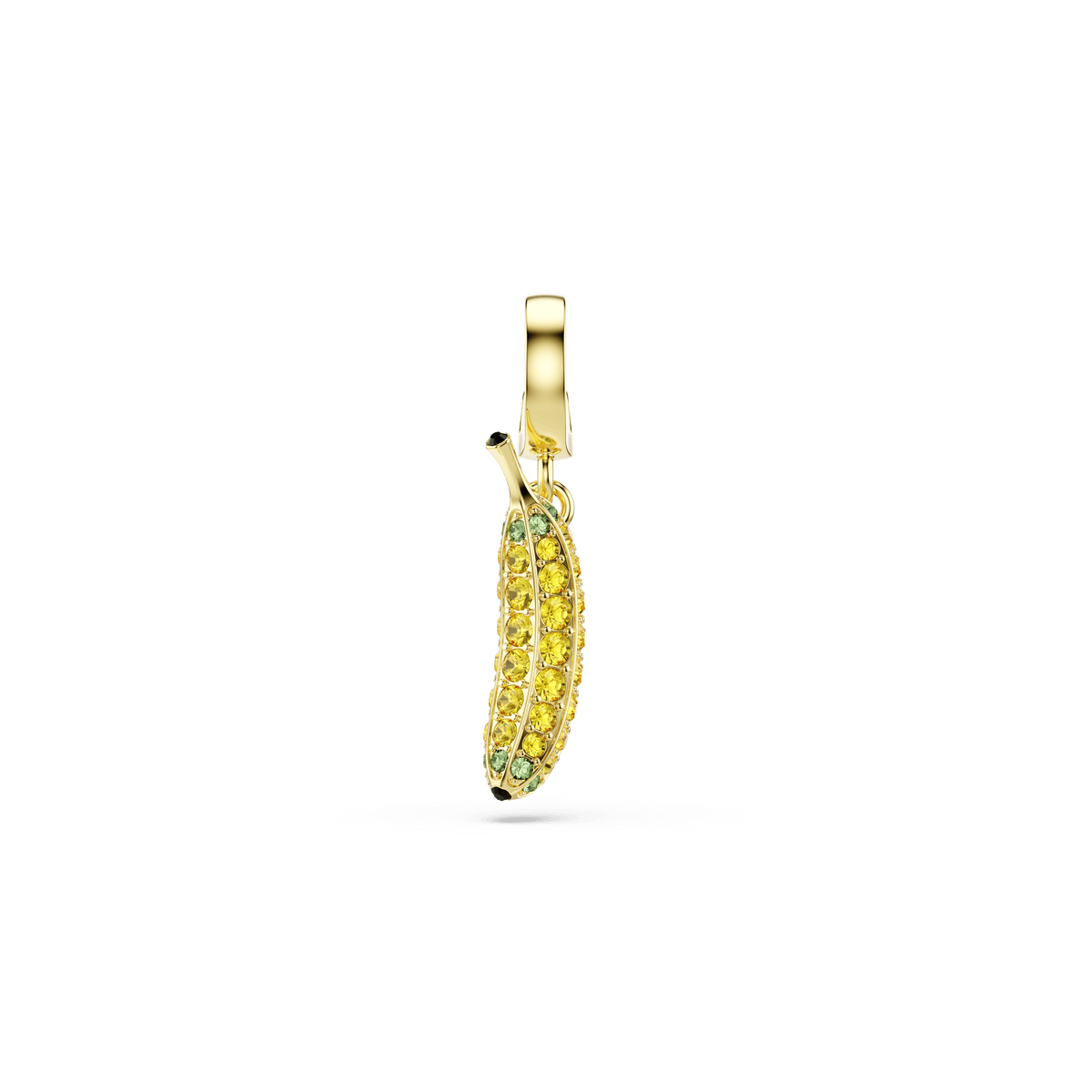 Minions Banana charm, Pavé, Yellow, 18K gold finish