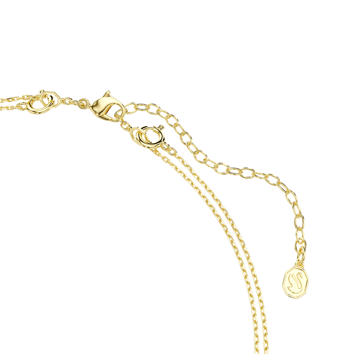 Imber layered necklace, Mixed cuts, Multicolored, 18K gold finish