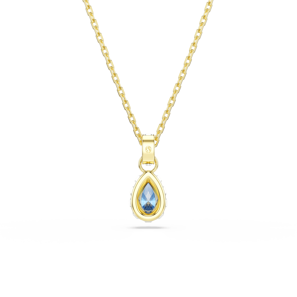 Chroma pendant, Pear cut, Blue, 18K gold finish