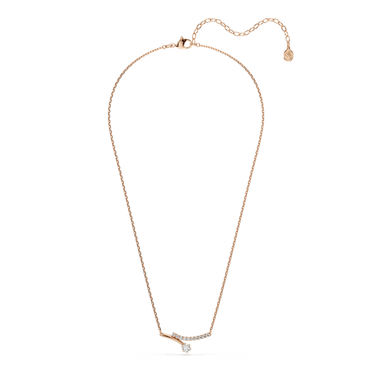 Matrix necklace, Round cut, White, 18K rose gold finish