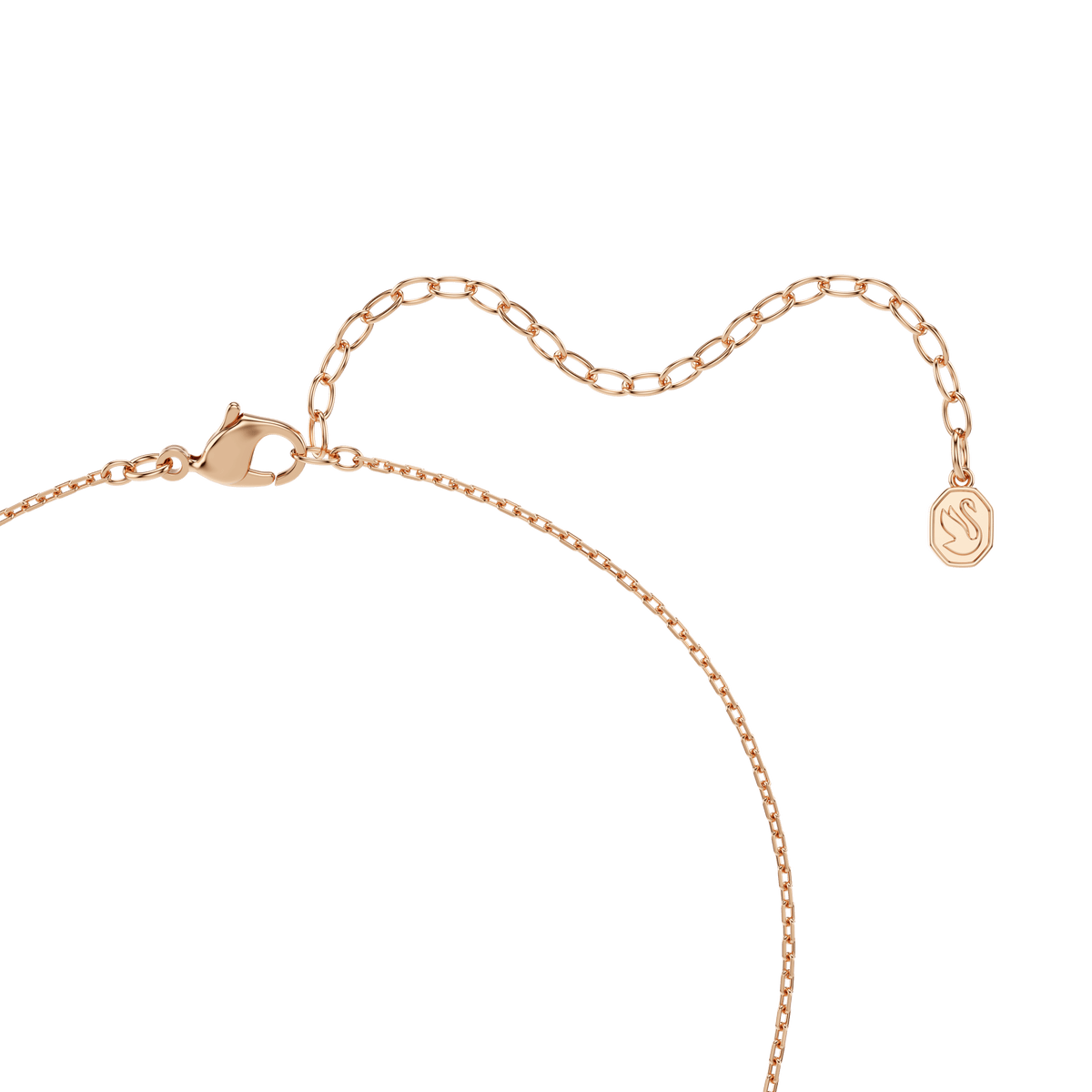 Matrix necklace, Round cut, White, 18K rose gold finish