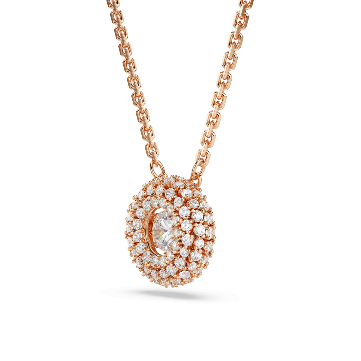 Sublima pendant, Round cut, White, 18K rose gold finish